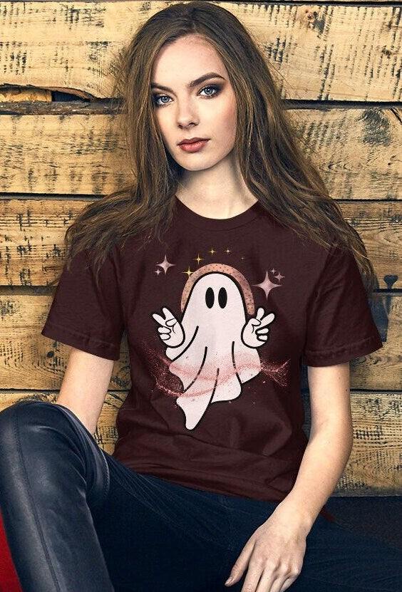 Cute Plus Size Ghost Shirt, Cute Halloween Shirt, Spooky Season Shirt, Plus Halloween Shirt, Oversized Ghost tee t-shirt