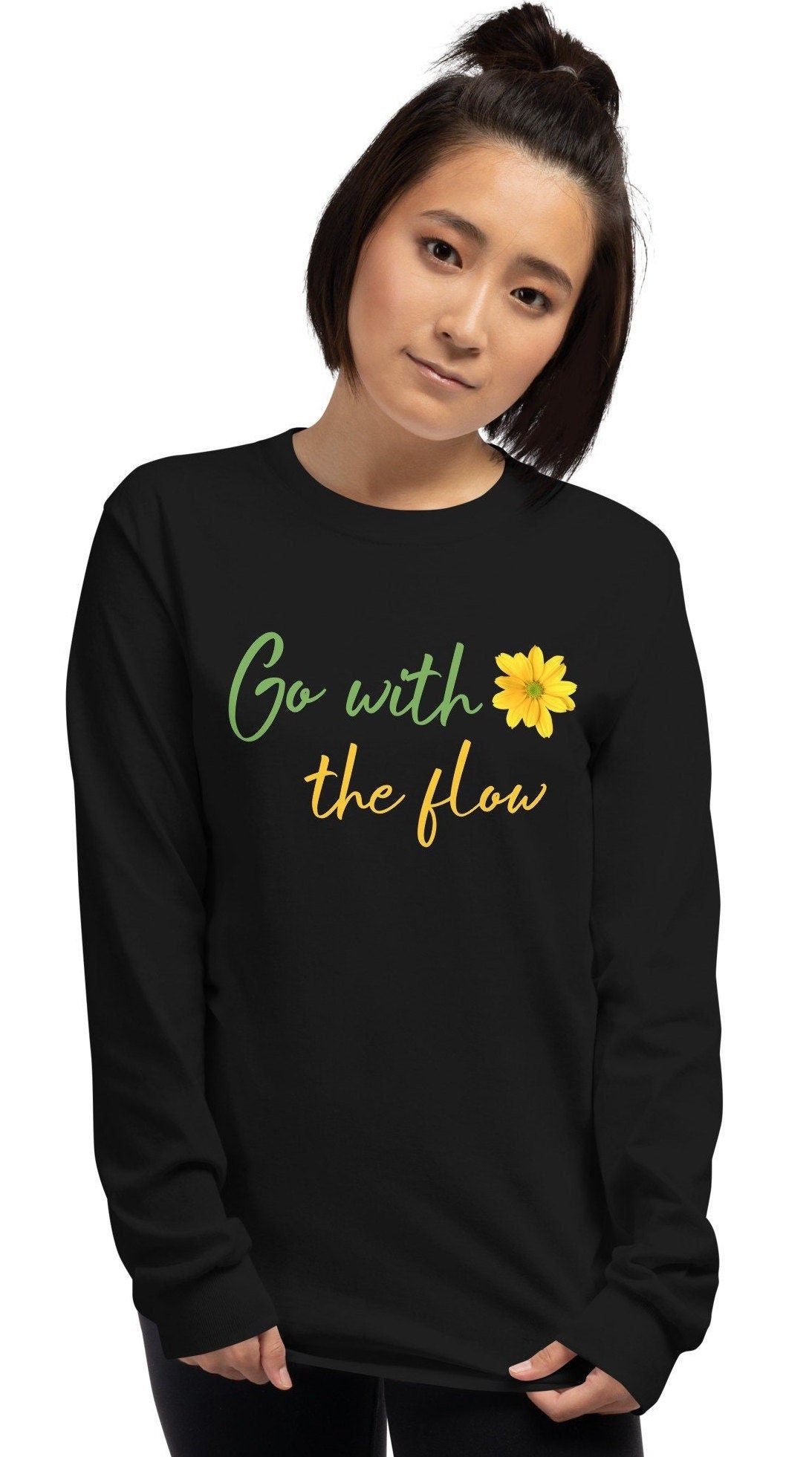 Inspirational Quotes Long Sleeve Shirt, Go with The Flow Mental Health Shirt, Motivational Shirt, Inspirational Shirt, Self Care Shirt