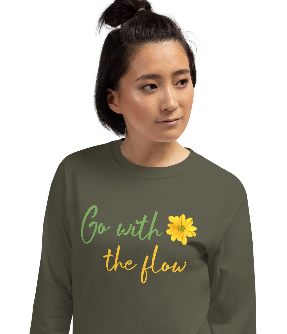 Inspirational Quotes Long Sleeve Shirt, Go with The Flow Mental Health Shirt, Motivational Shirt, Inspirational Shirt, Self Care Shirt