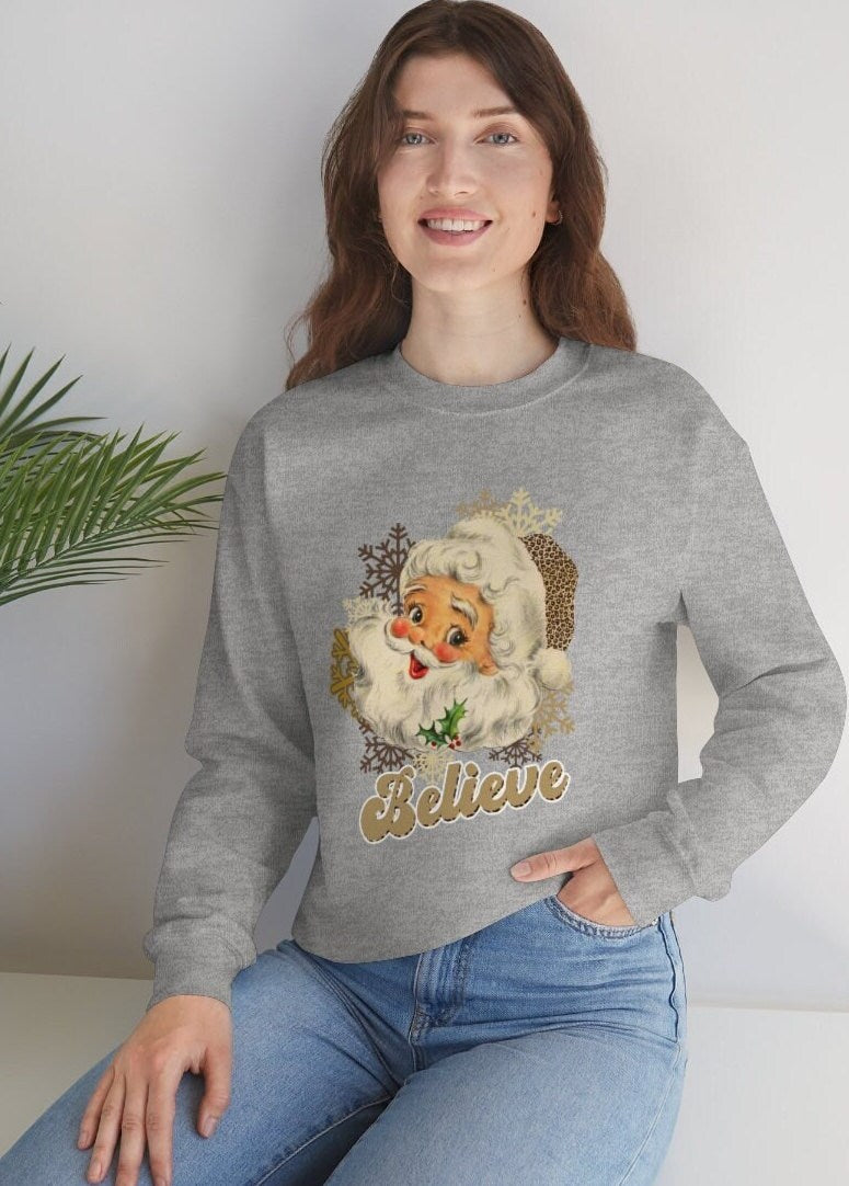 Vintage Santa Claus Sweater, Christmas Sweatshirt, Xmas Holiday Gifts, Winter Tee, Unisex Heavy Blend Crewneck Sweatshirt