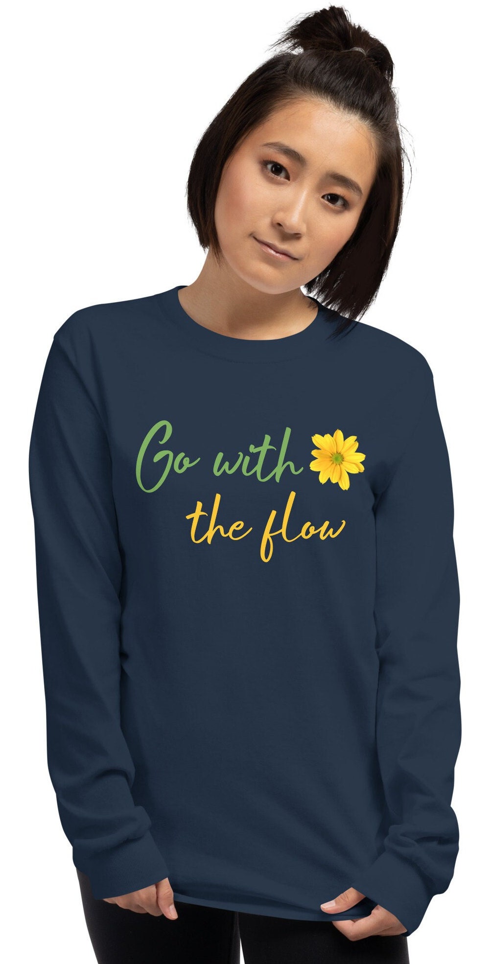 Inspirational Quotes Long Sleeve Shirt, Go with The Flow Mental Health Shirt, Motivational Shirt, Inspirational Shirt, Self Care Shirt
