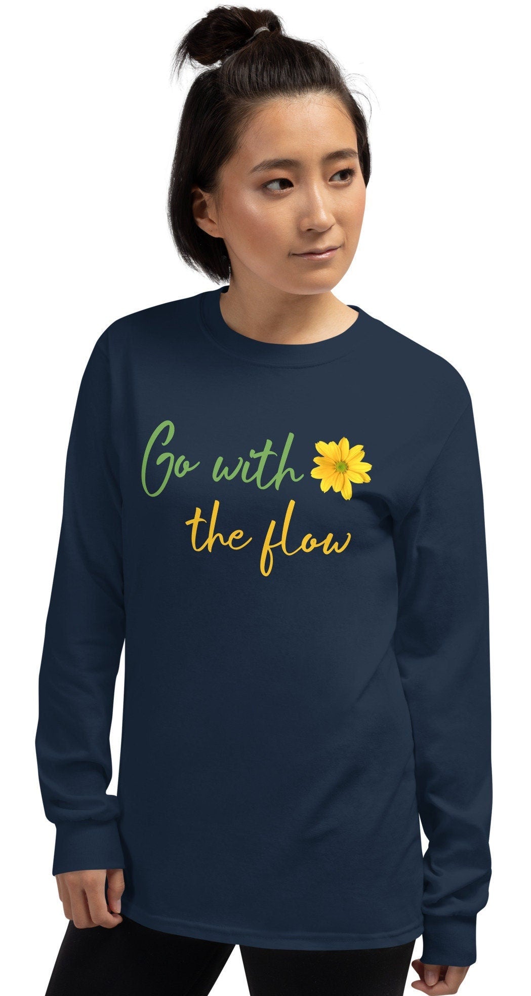 Inspirational Quotes Long Sleeve Shirt, Go with The Flow Mental Health Shirt, Motivational Shirt, Inspirational Shirt, Self Care Shirt