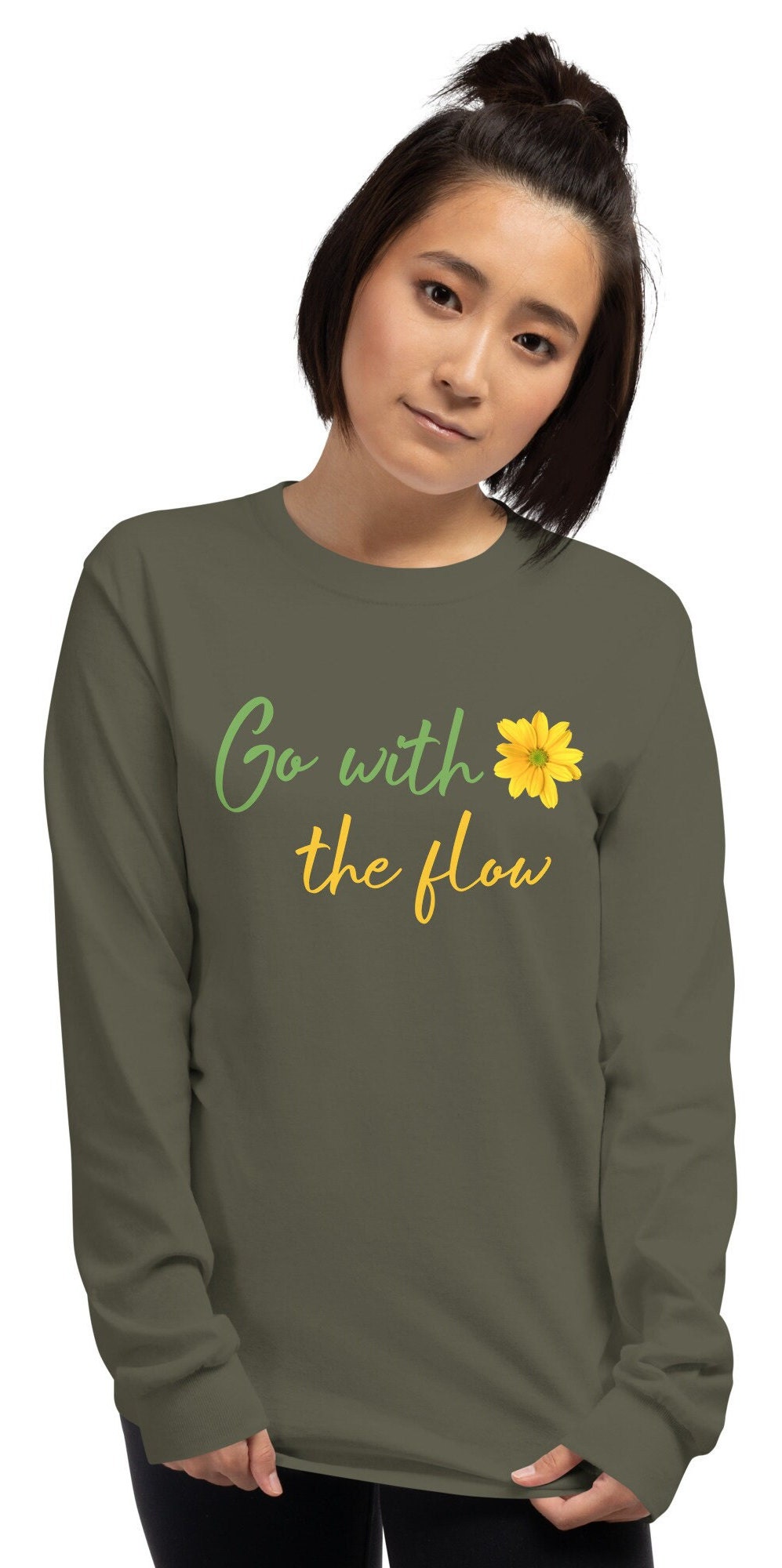 Inspirational Quotes Long Sleeve Shirt, Go with The Flow Mental Health Shirt, Motivational Shirt, Inspirational Shirt, Self Care Shirt