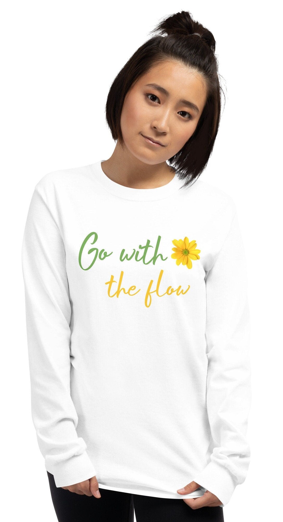 Inspirational Quotes Long Sleeve Shirt, Go with The Flow Mental Health Shirt, Motivational Shirt, Inspirational Shirt, Self Care Shirt