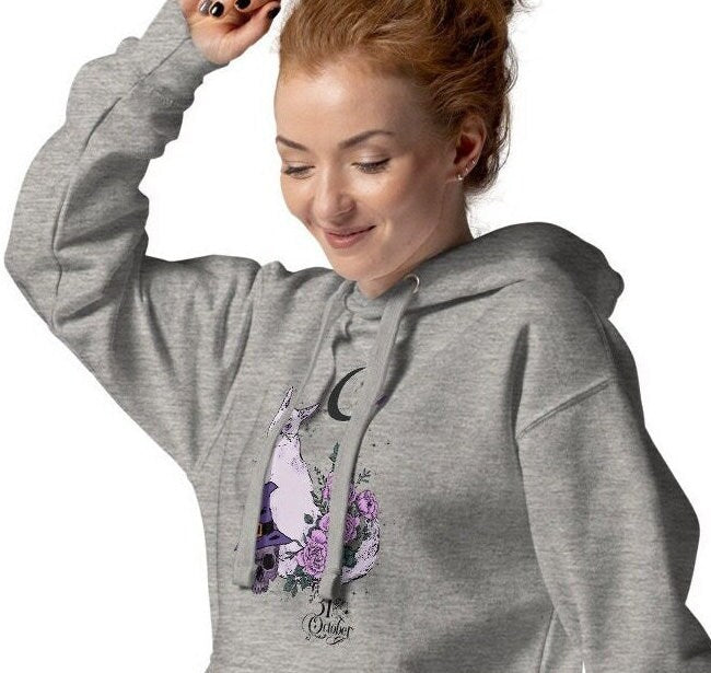 Halloween Cat Hoodie, Gifts For Cat Lovers, Skeleton Cat Hoodie, Halloween Gift, Halloween Sweatshirt, Skeleton Halloween