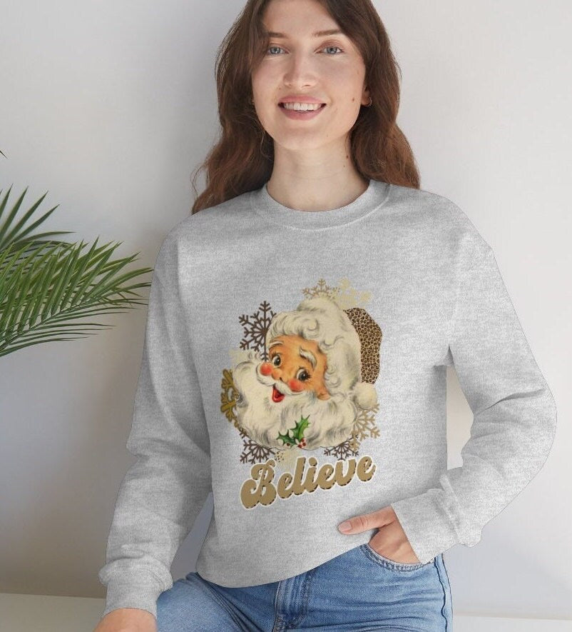 Vintage Santa Claus Sweater, Christmas Sweatshirt, Xmas Holiday Gifts, Winter Tee, Unisex Heavy Blend Crewneck Sweatshirt