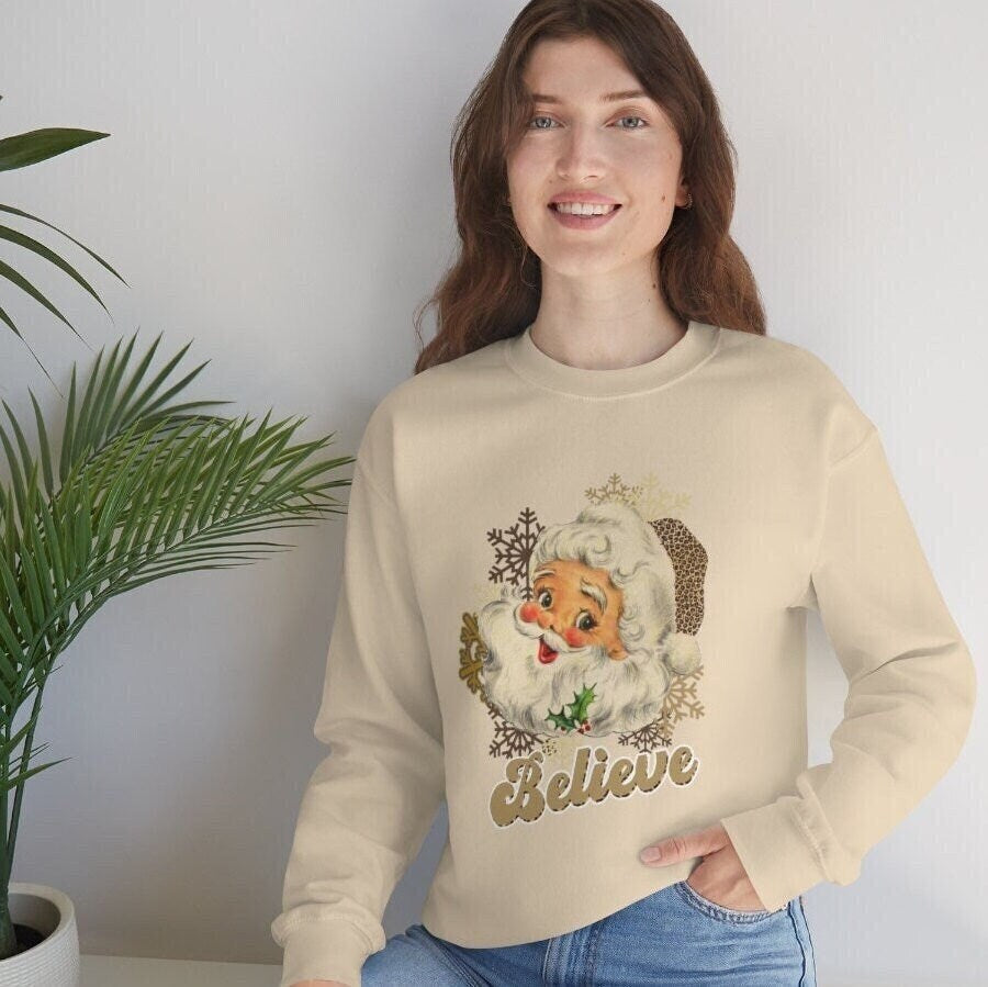 Vintage Santa Claus Sweater, Christmas Sweatshirt, Xmas Holiday Gifts, Winter Tee, Unisex Heavy Blend Crewneck Sweatshirt
