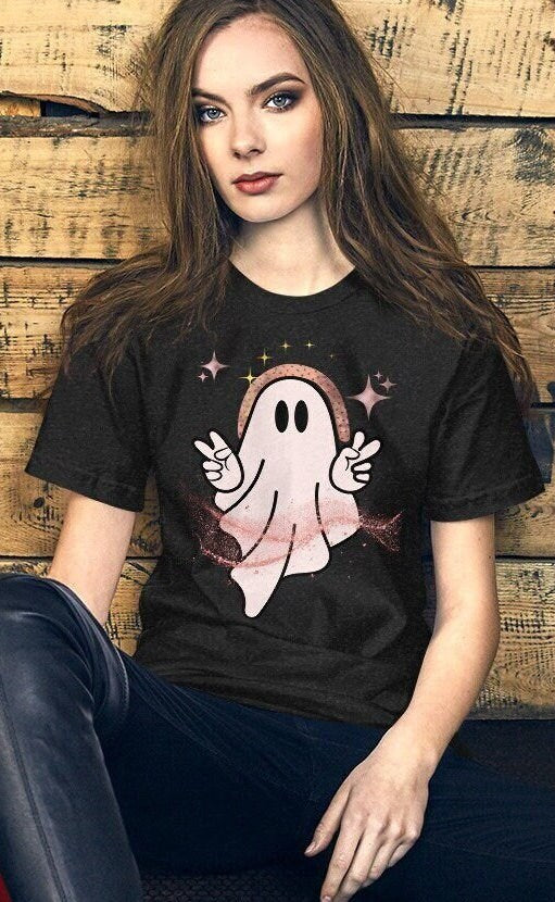 Cute Plus Size Ghost Shirt, Cute Halloween Shirt, Spooky Season Shirt, Plus Halloween Shirt, Oversized Ghost tee t-shirt