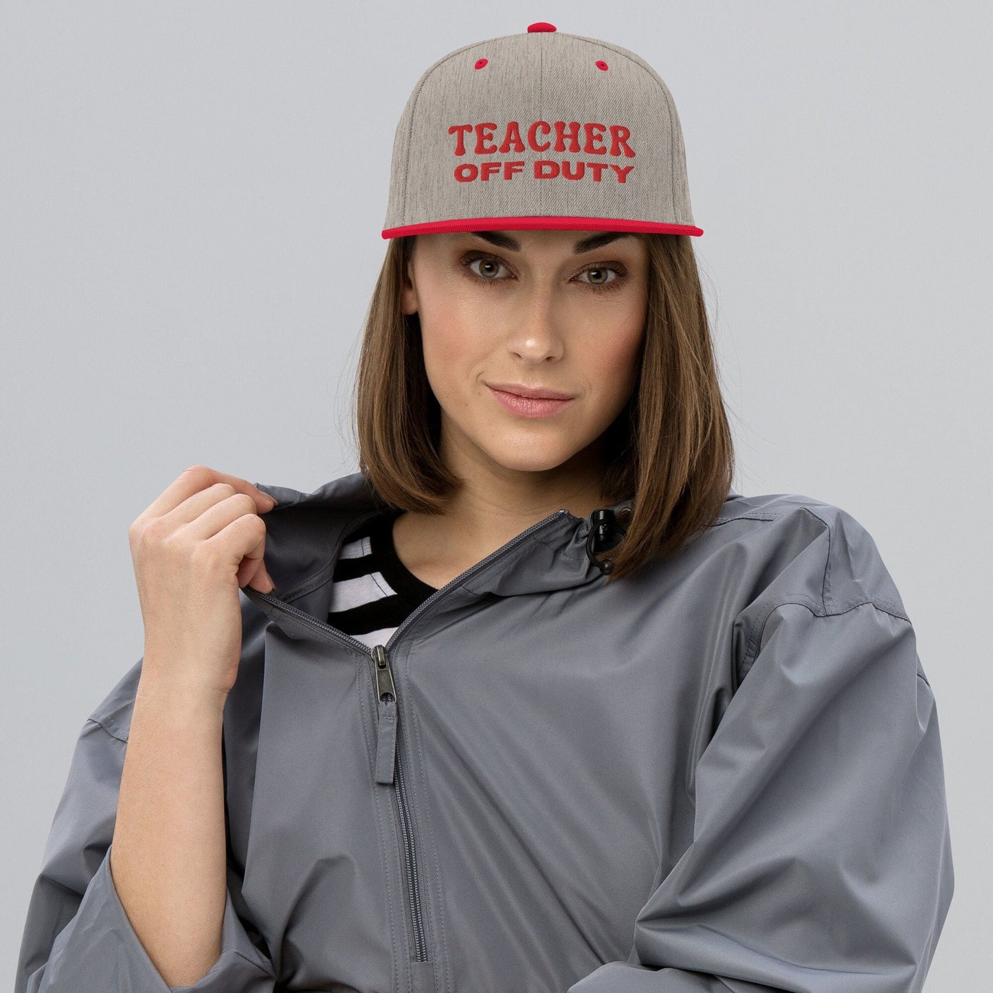 Embroidered Teacher off Duty Snapback Hat, Gift For Teacher, Teacher Hat Gift, Gift For Her, Teacher Life Hat, Public School Gift,