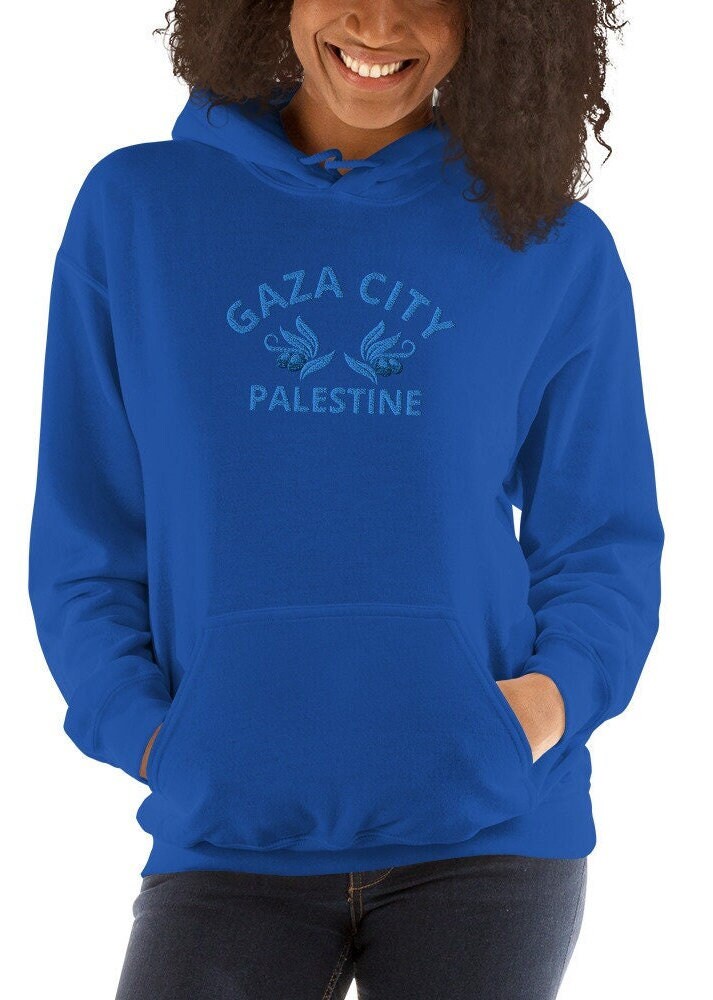 Embroidered Gaza City Hoodie, Palestine Hoodie