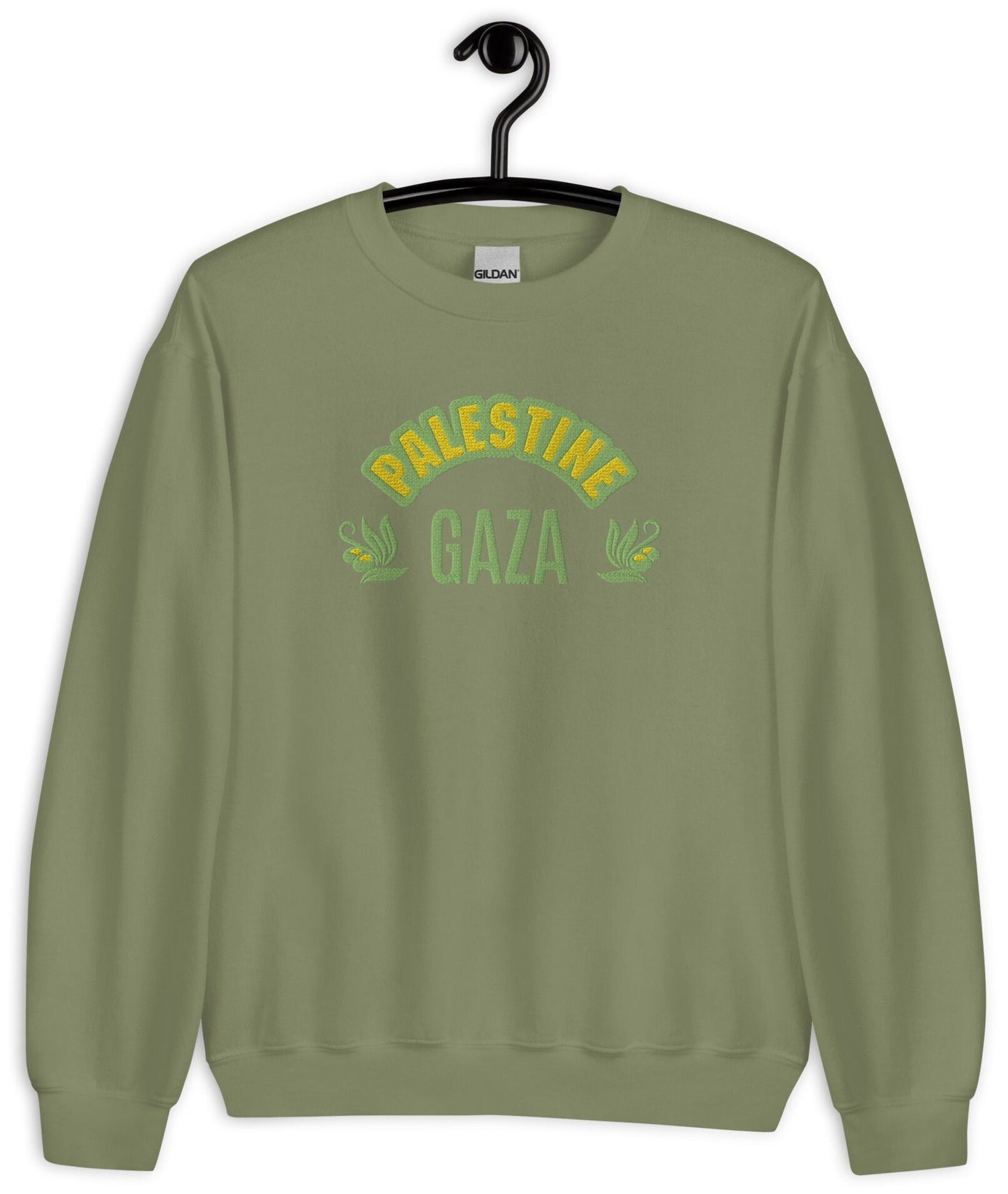 Embroidered Gaza Sweatshirt, Embrodered Palestine Sweater
