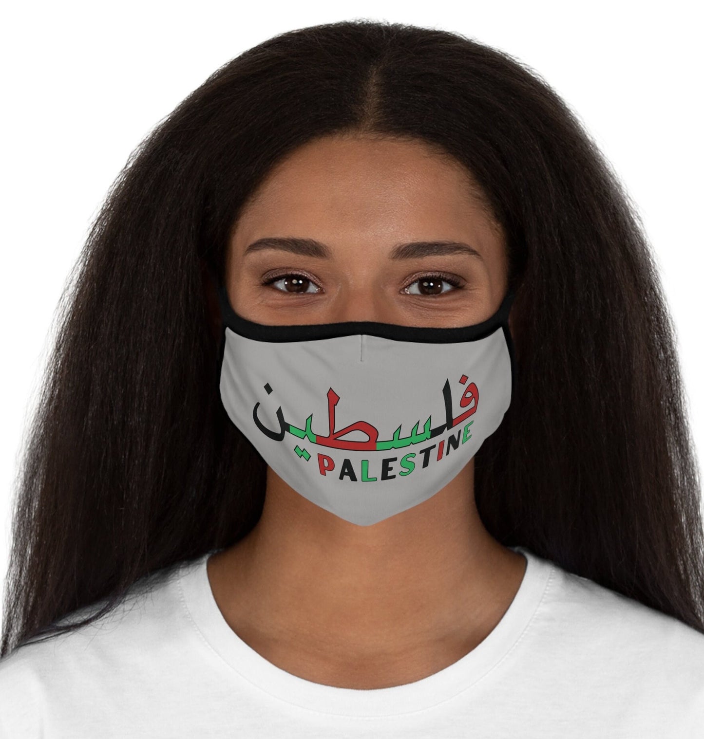 Palestine Fitted Polyester Face Mask, Save Gaza, Free Palestine