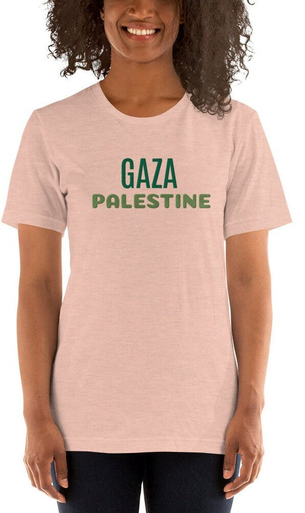 Embroidered Gaza t-shirt, Embroidered Palestine shirt