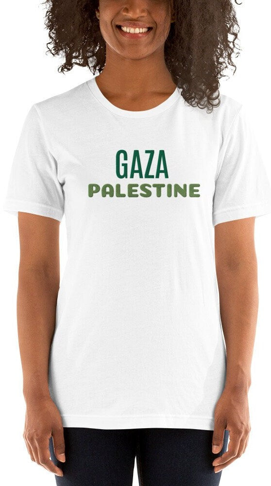Embroidered Gaza t-shirt, Embroidered Palestine shirt