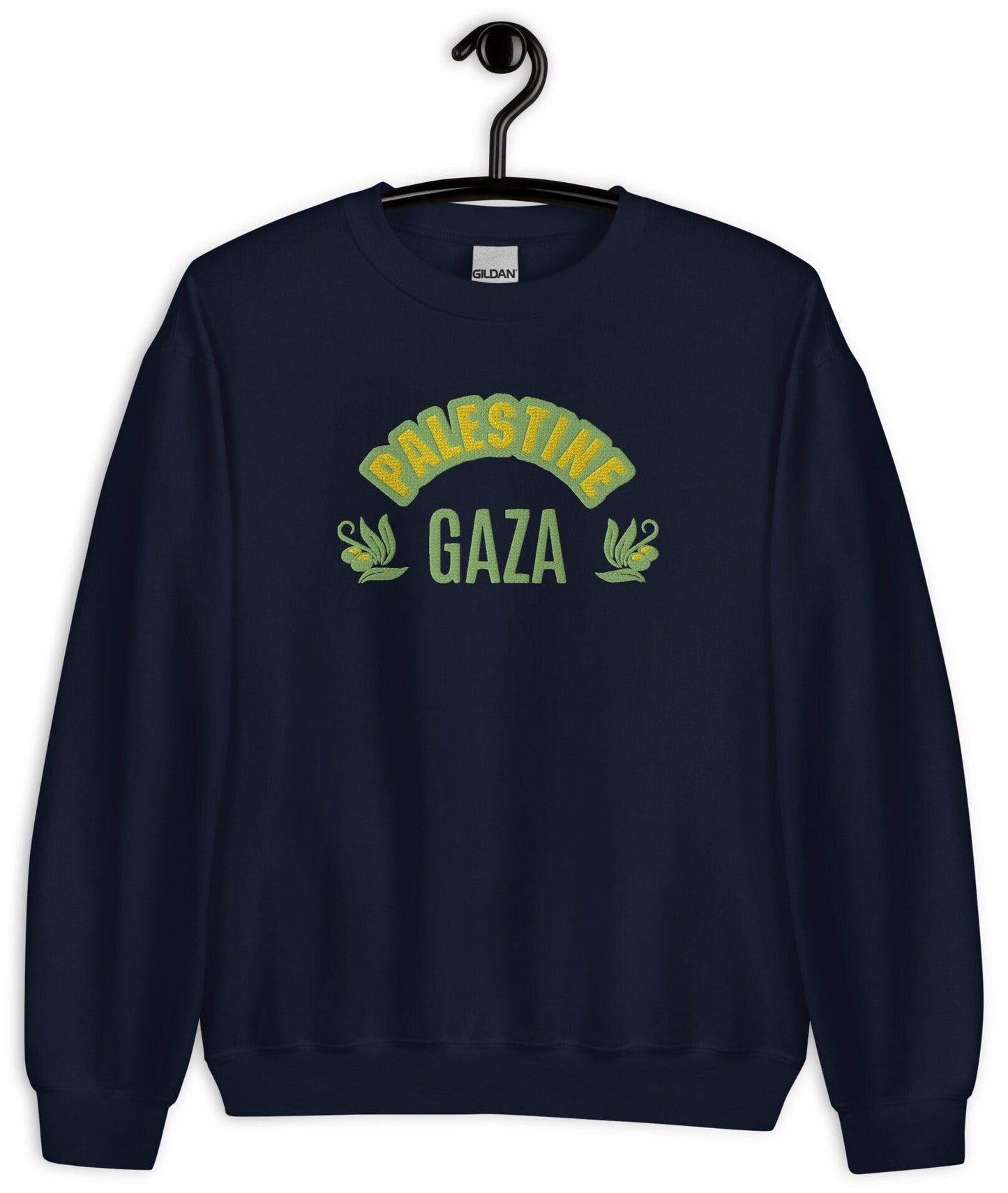 Embroidered Gaza Sweatshirt, Embrodered Palestine Sweater