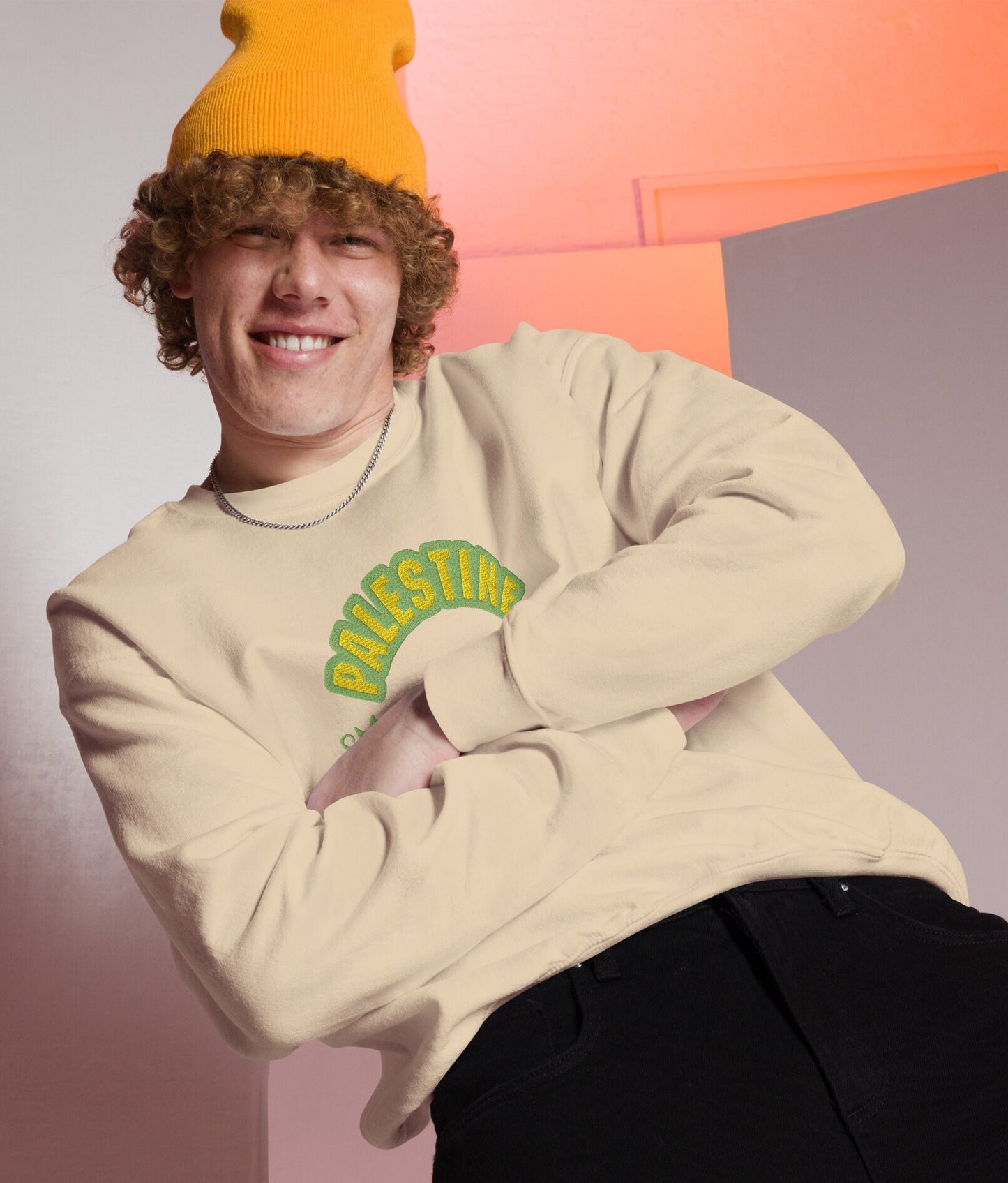 Embroidered Gaza Sweatshirt, Embrodered Palestine Sweater