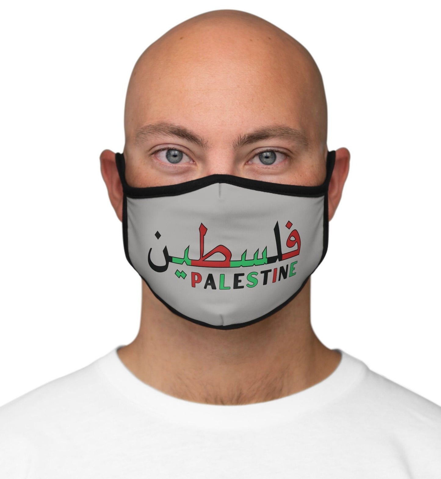 Palestine Fitted Polyester Face Mask, Save Gaza, Free Palestine
