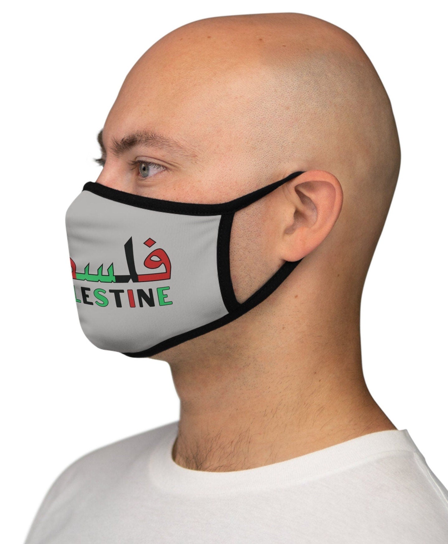 Palestine Fitted Polyester Face Mask, Save Gaza, Free Palestine