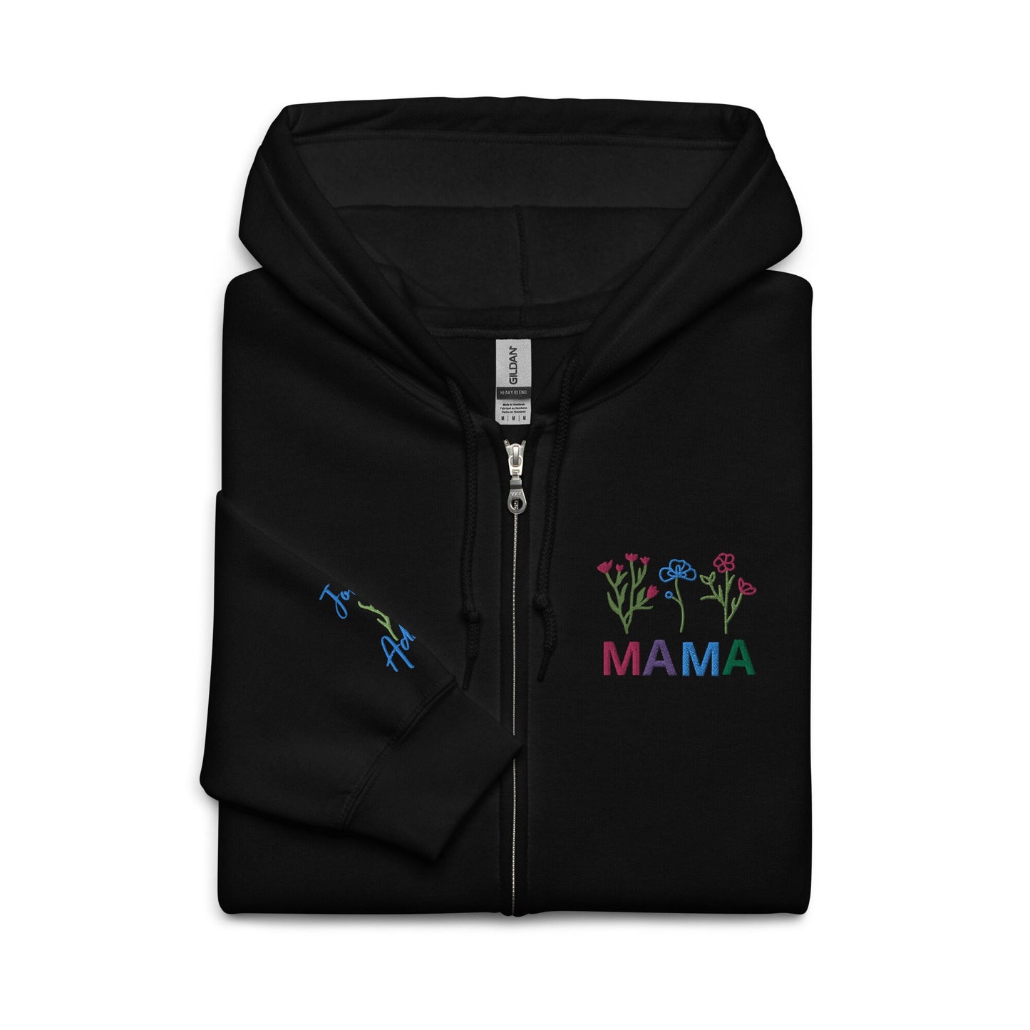 Embroidered Mama Zip Hoodie, Mom Embroidered Sweatshirt, Personalized Mama, Baby Shower Gift, Mama Embroidery, Custom Mama Hoodie mbroidered