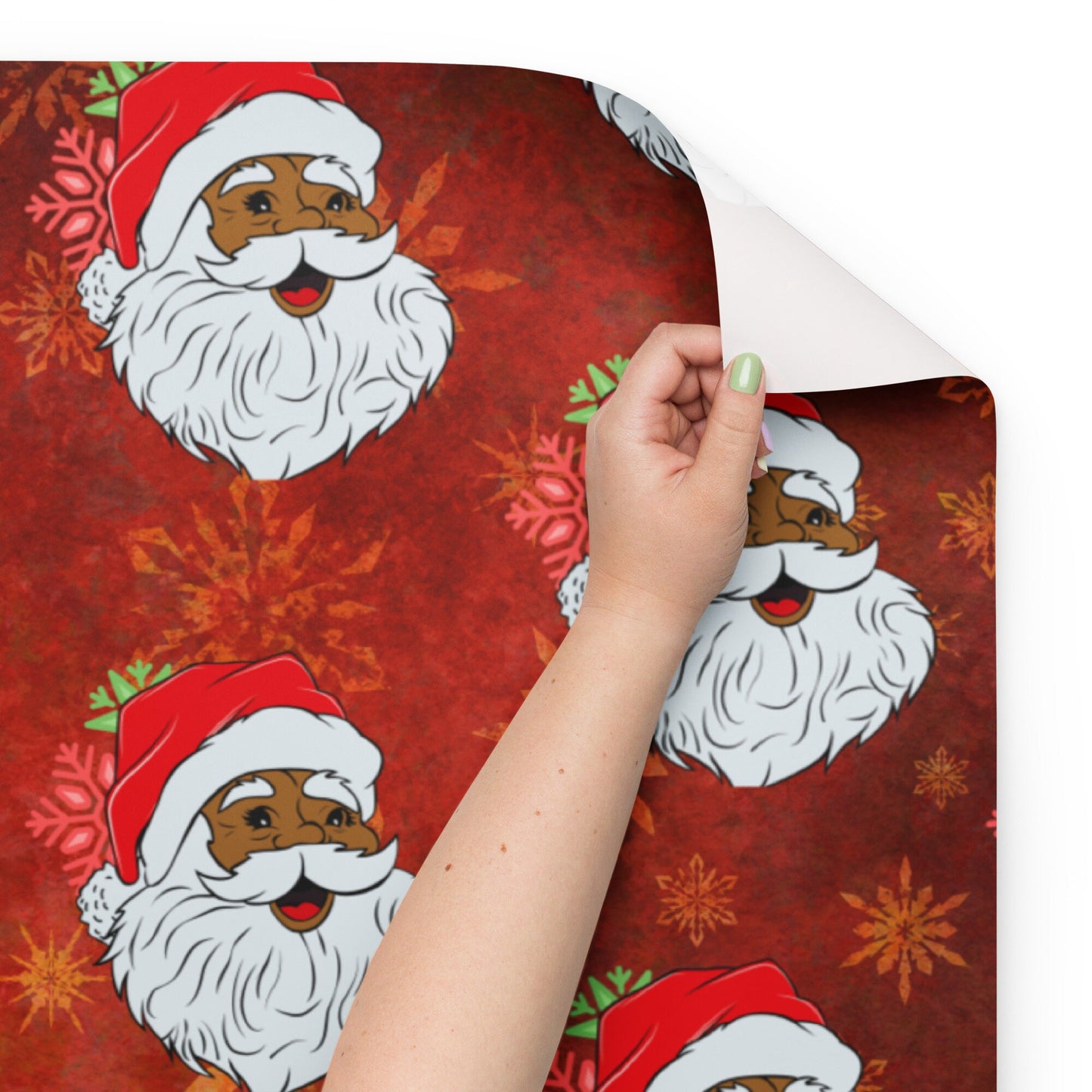 Black Santa Wrapping Paper Sheets, African Santa Gift Wrapping Sheet