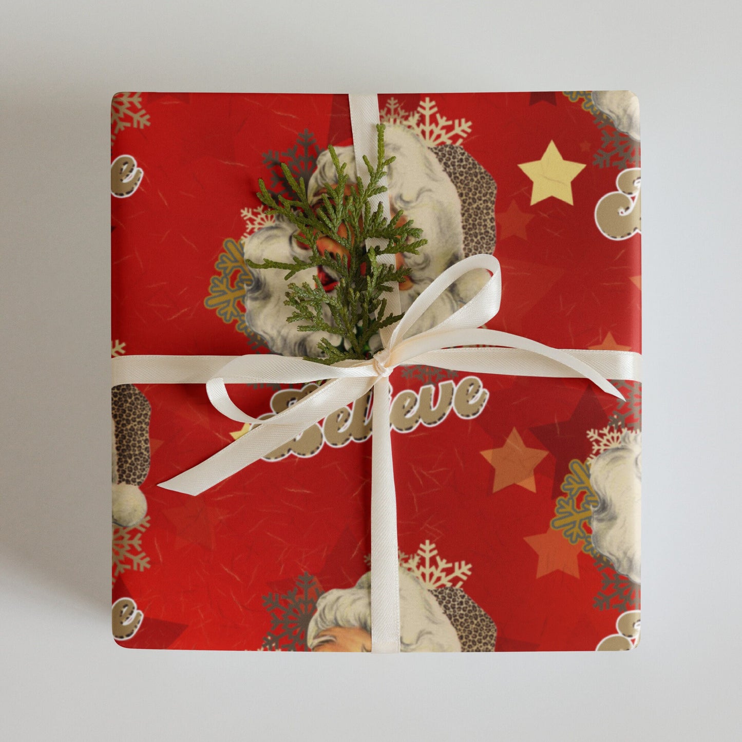 Santa Red wrapping Paper, Christmas Wrapping paper sheets