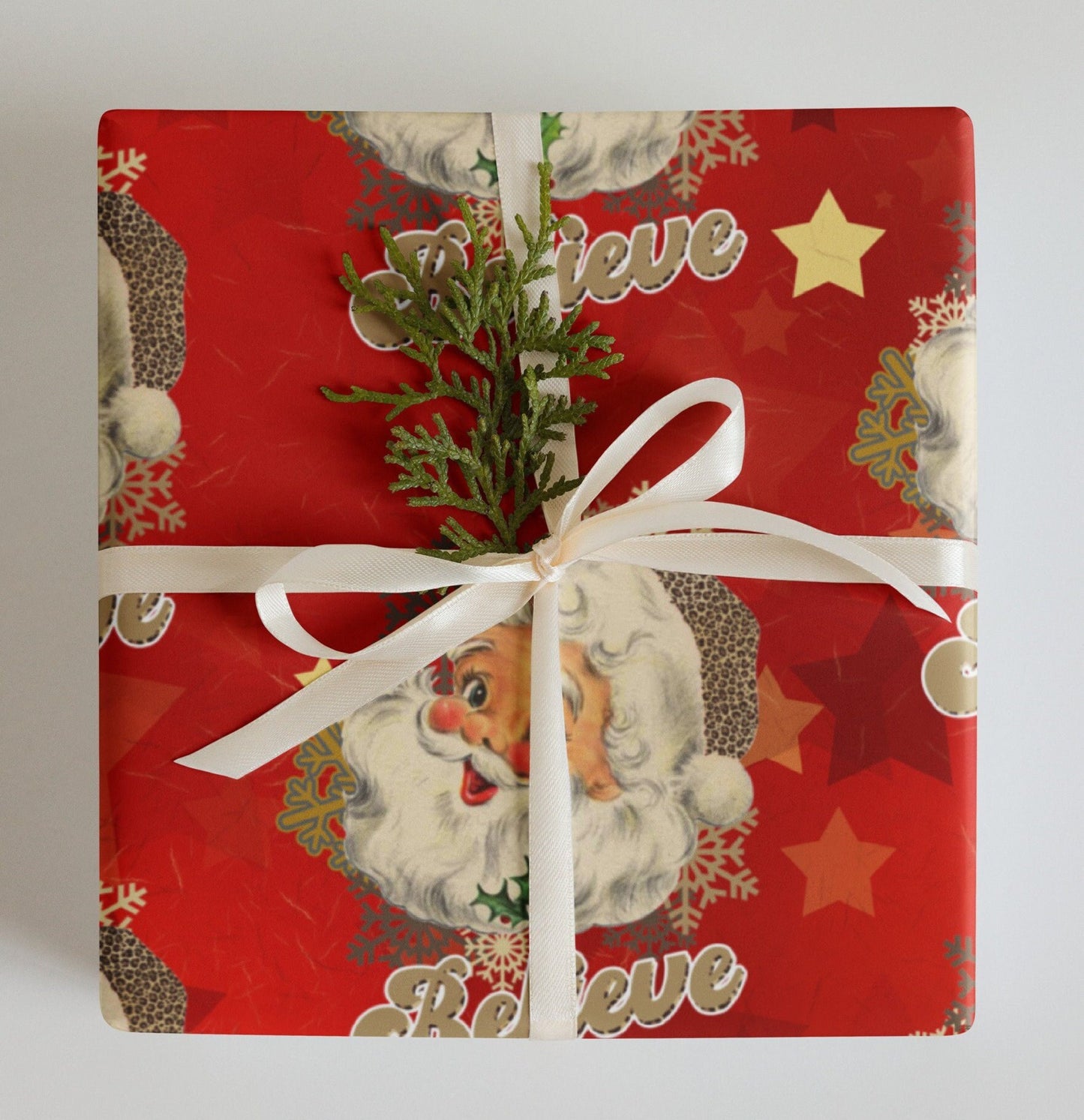 Santa Red wrapping Paper, Christmas Wrapping paper sheets