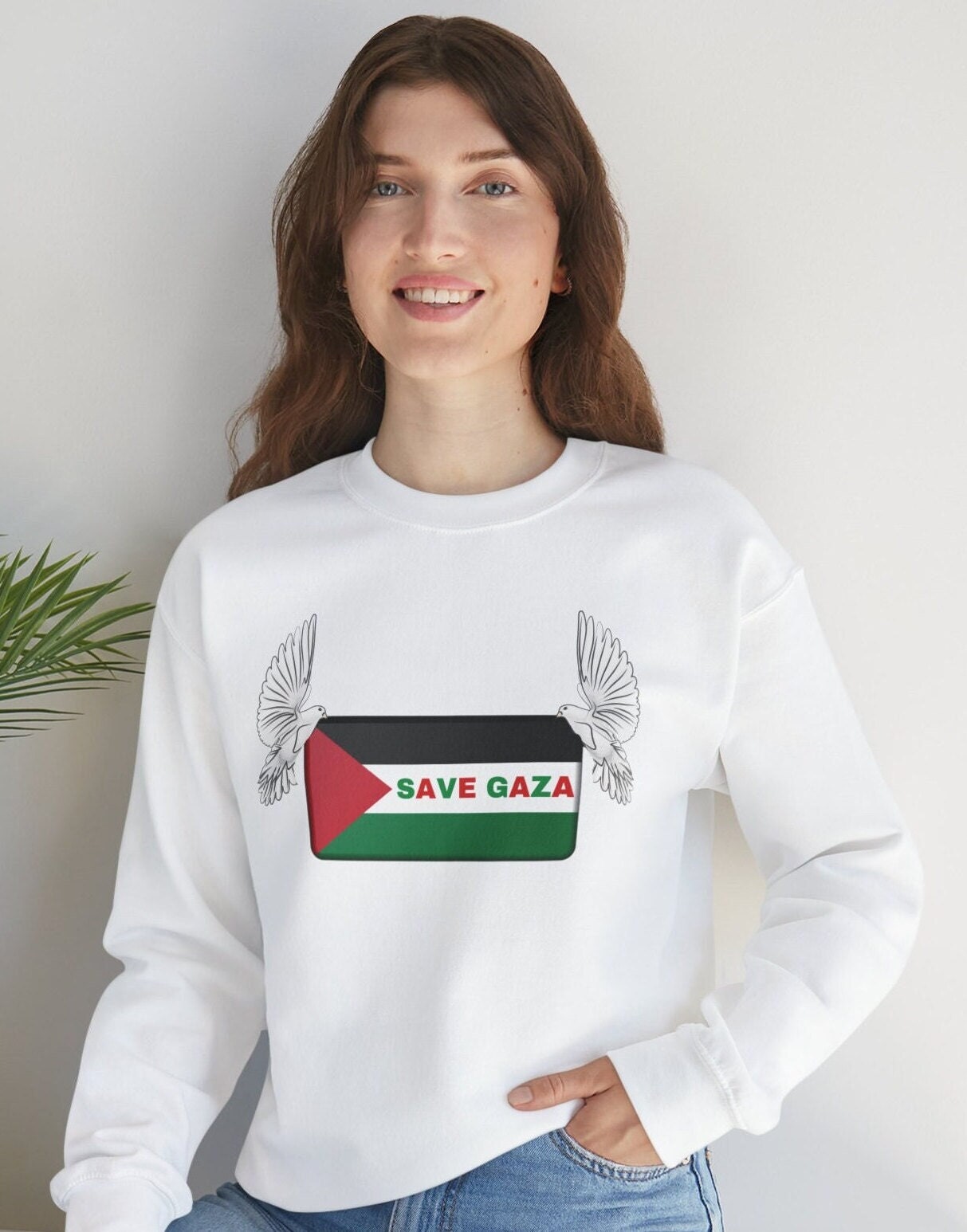 Save Gaza Sweater, Palestine Sweatshirt, Free Palestine Sweater, Palestine Flag Crewneck, Stand with Palestine ™ Crewneck Sweatshirt