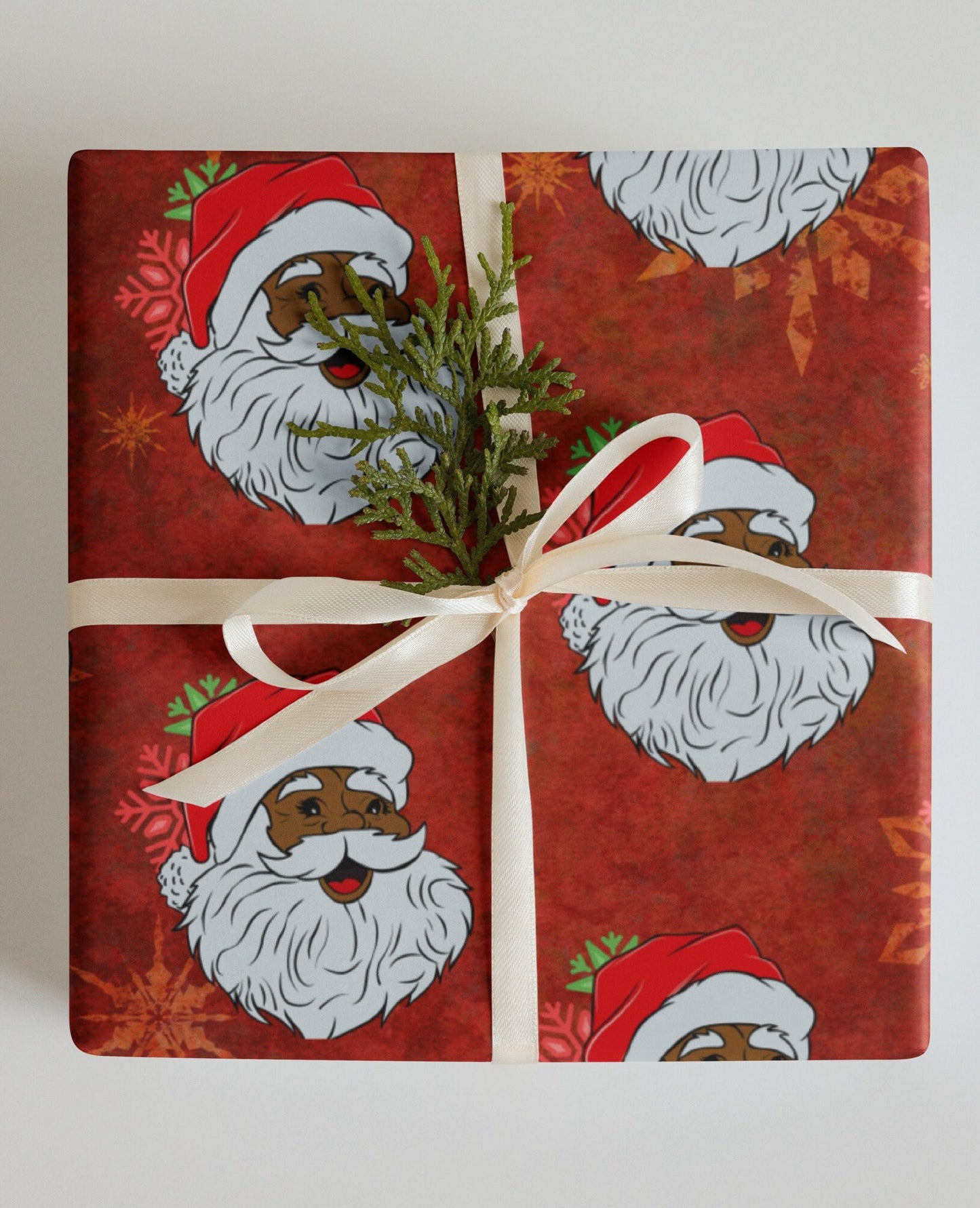 Black Santa Wrapping Paper Sheets, African Santa Gift Wrapping Sheet