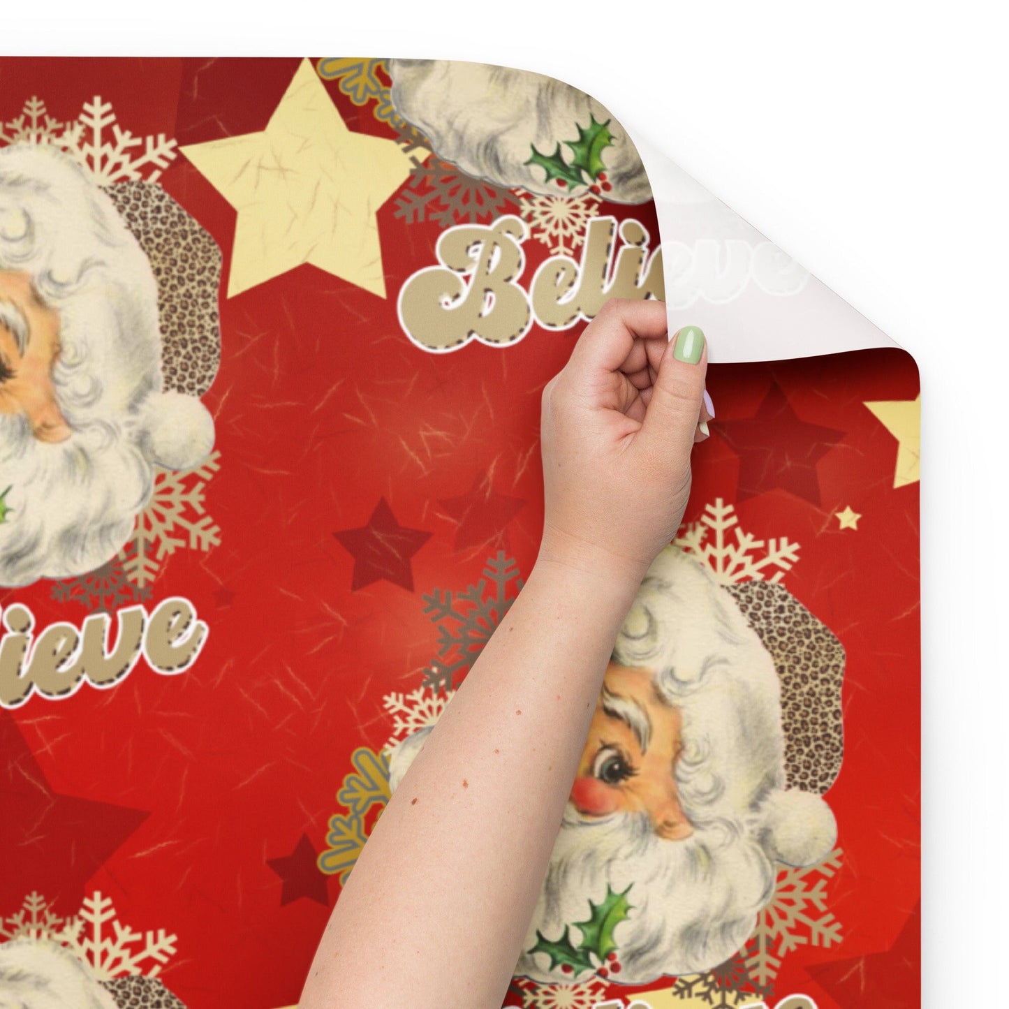 Santa Red wrapping Paper, Christmas Wrapping paper sheets