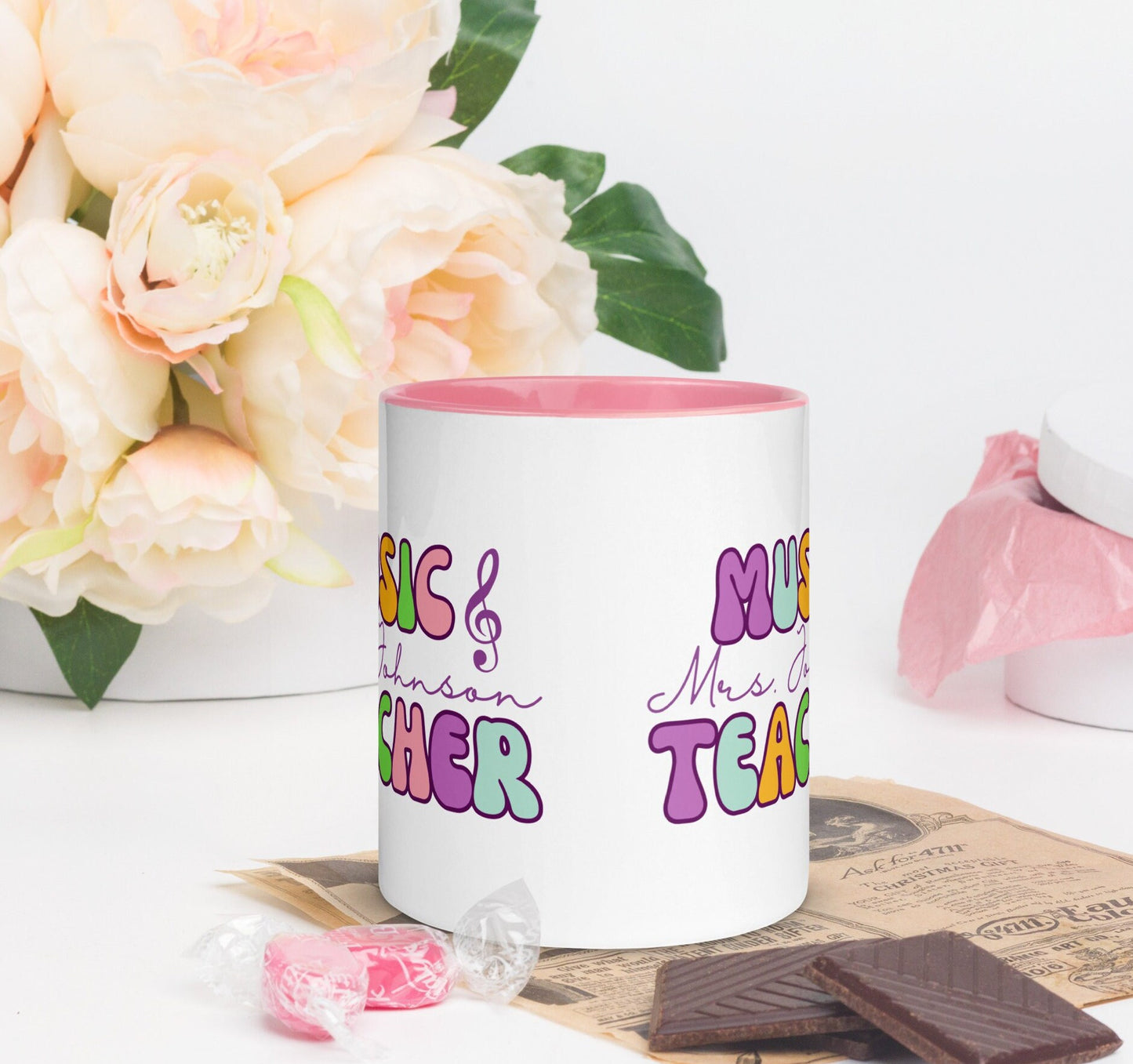 Personalized Music Teacher Mug, Piano Teacher Gift, Music Teacher Cup, Band Teacher Gift, Teacher Appreciation,