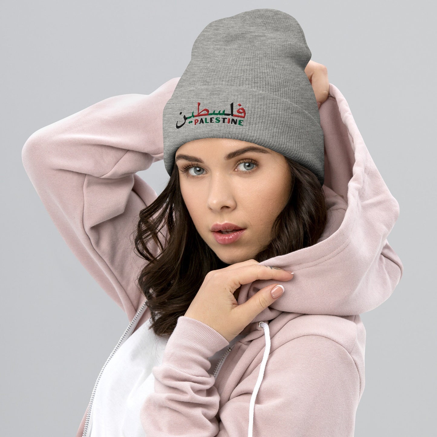 Embroidered Palestine Cuffed Beanie