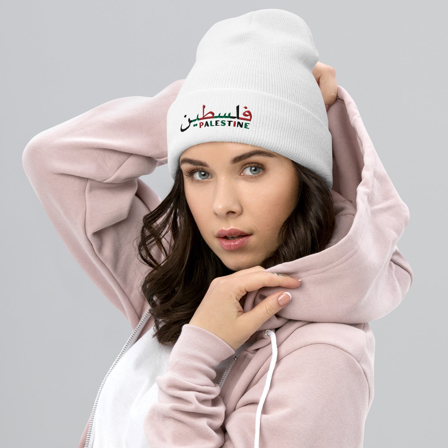 Embroidered Palestine Cuffed Beanie
