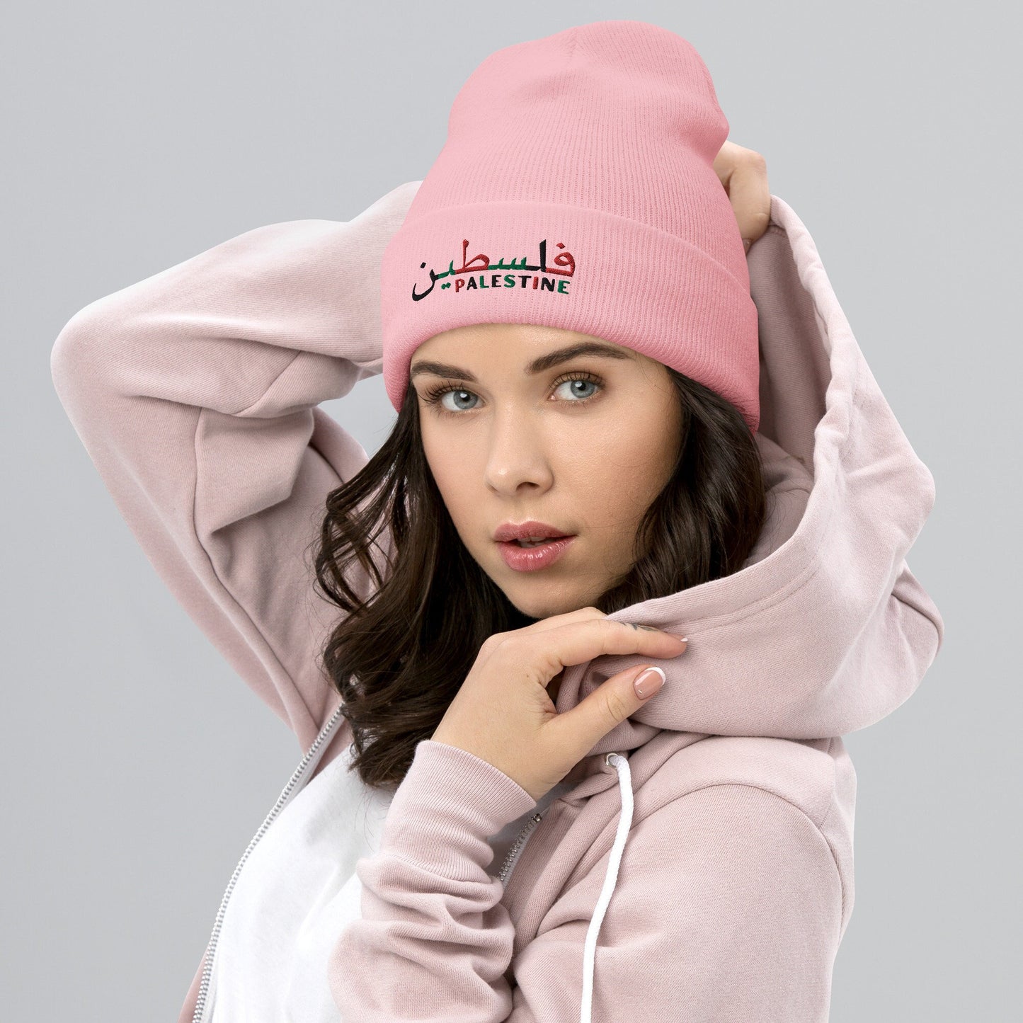 Embroidered Palestine Cuffed Beanie