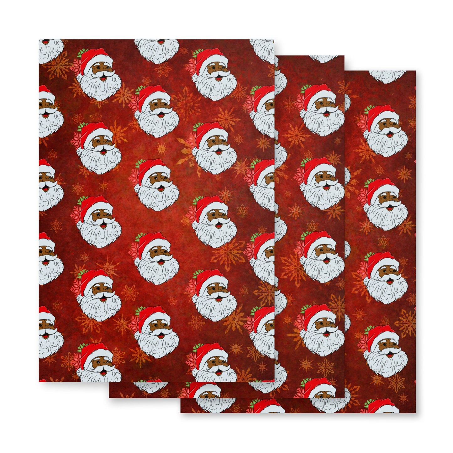 Black Santa Wrapping Paper Sheets, African Santa Gift Wrapping Sheet