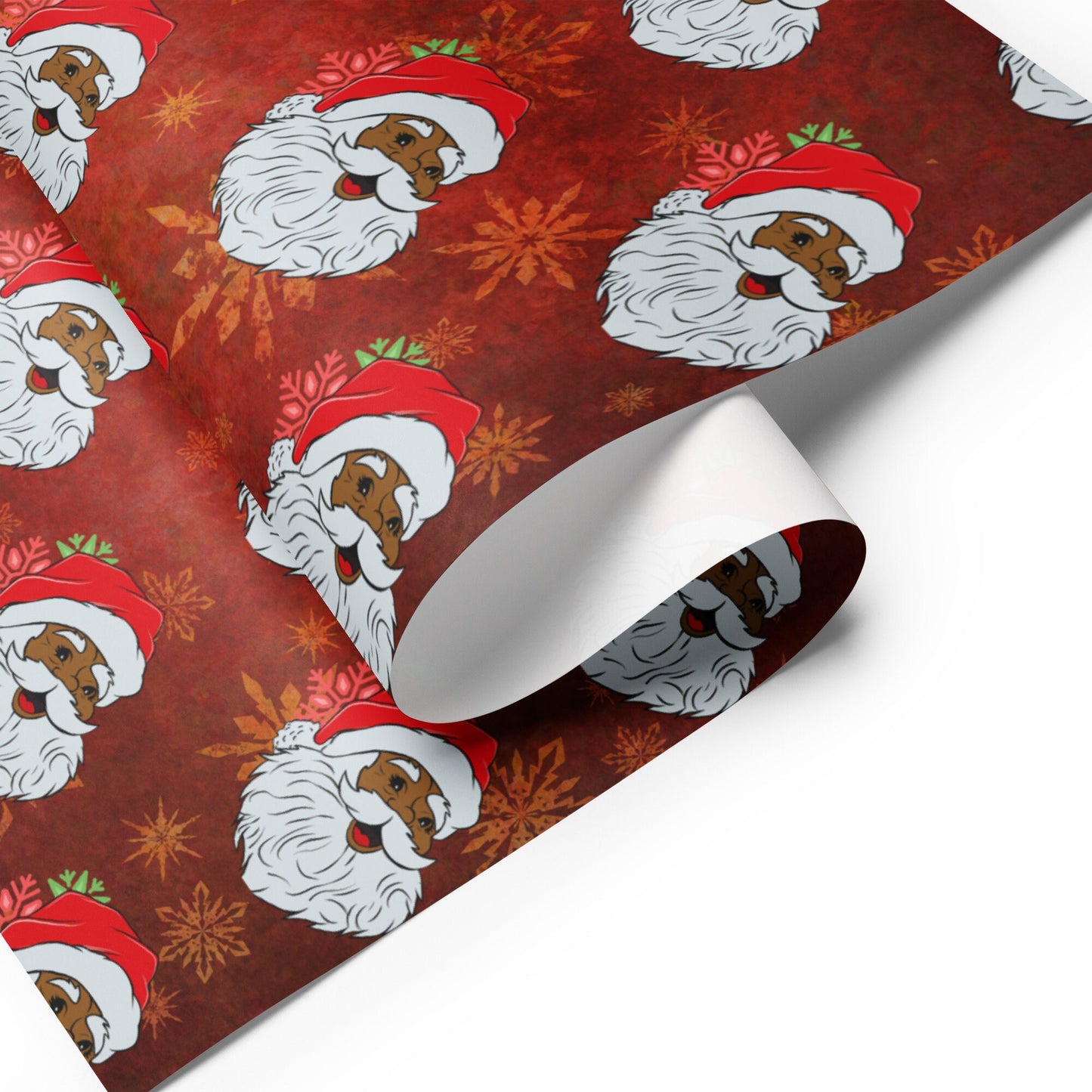 Black Santa Wrapping Paper Sheets, African Santa Gift Wrapping Sheet