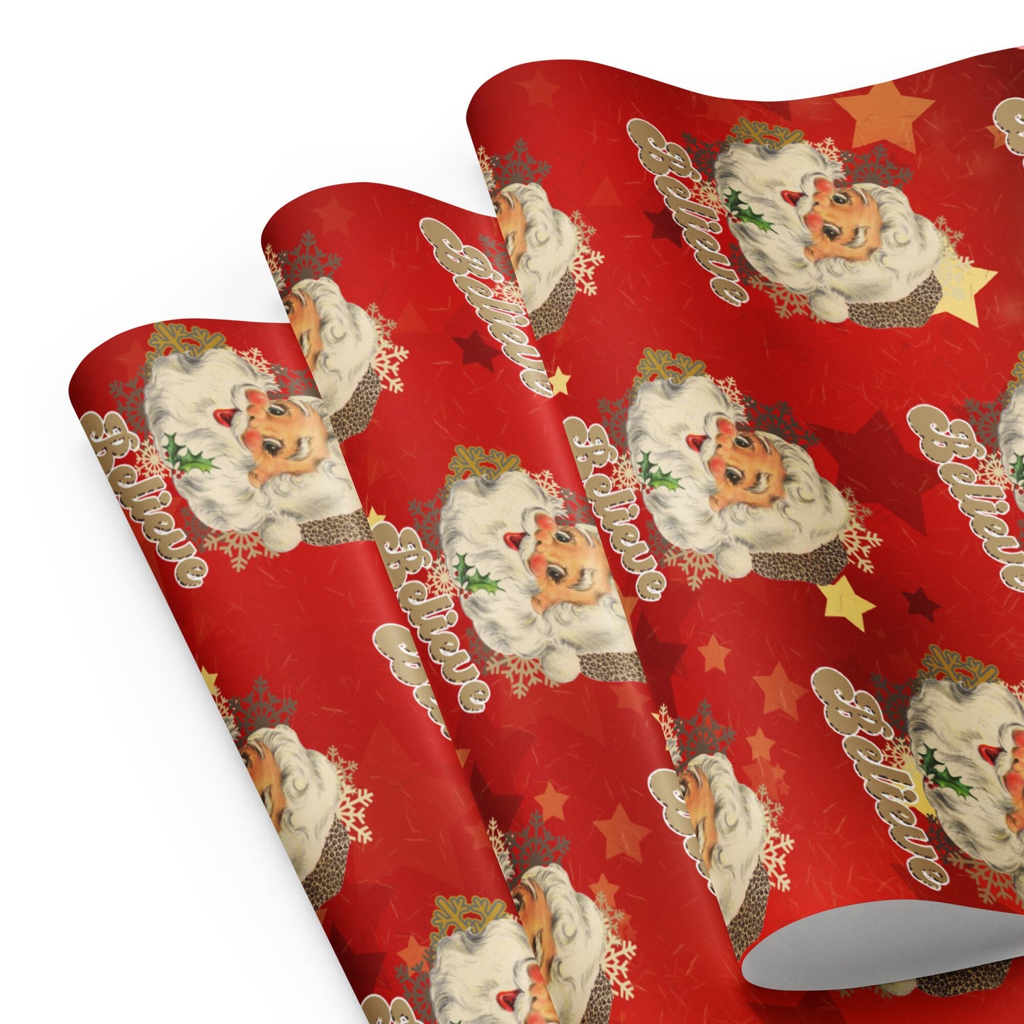 Santa Red wrapping Paper, Christmas Wrapping paper sheets
