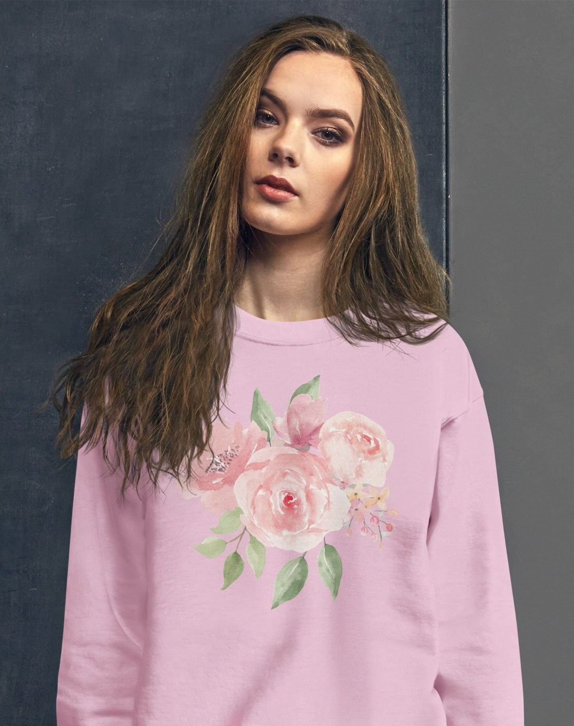 Pink Roses Sweater, Floral Sweatshirt, Nature Lover Sweatshirt