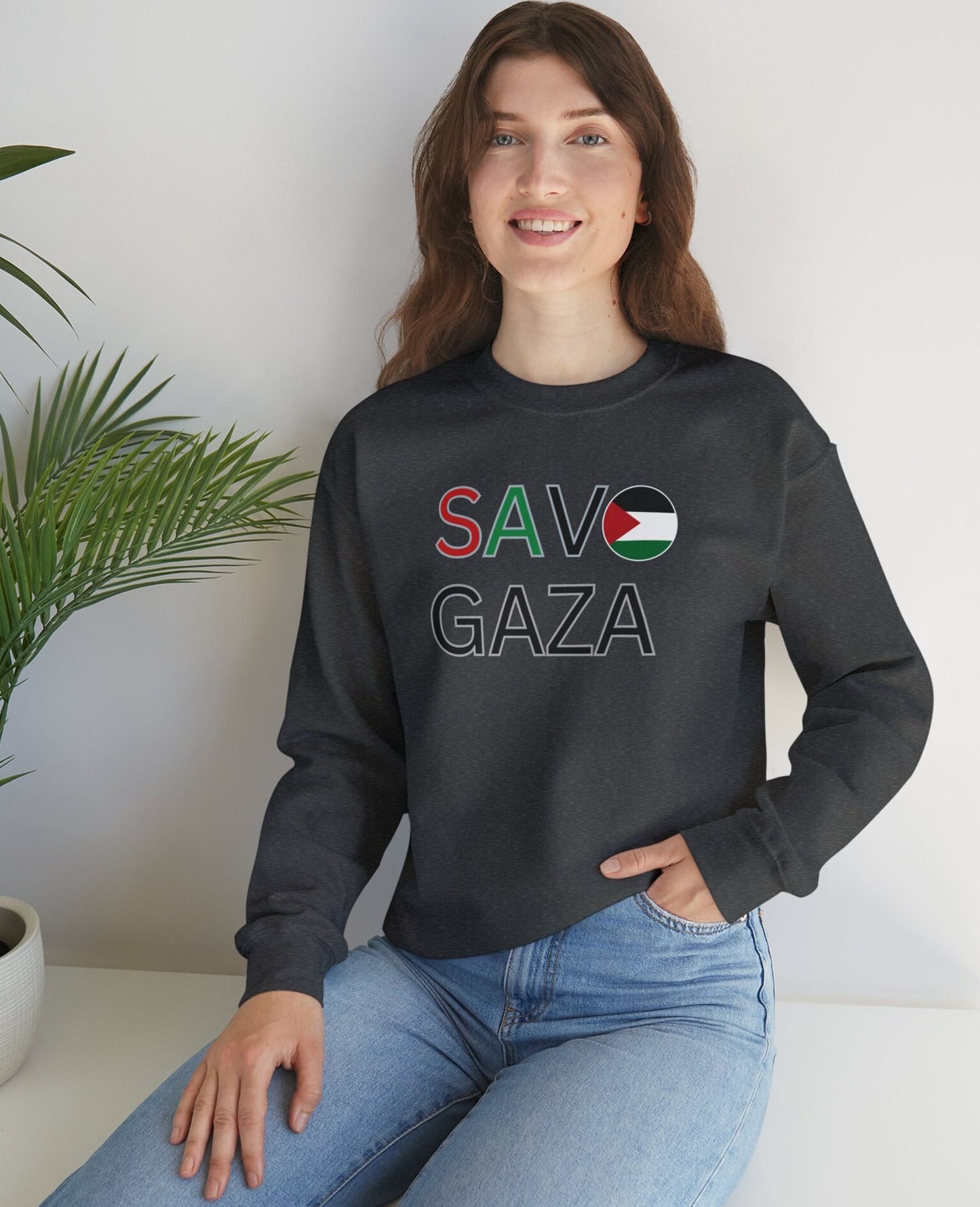 Save Gaza Sweater, Palestine Sweatshirt, Free Palestine Sweater, Palestine Flag Crewneck, Stand With Palestine ™ Crewneck Sweatshirt