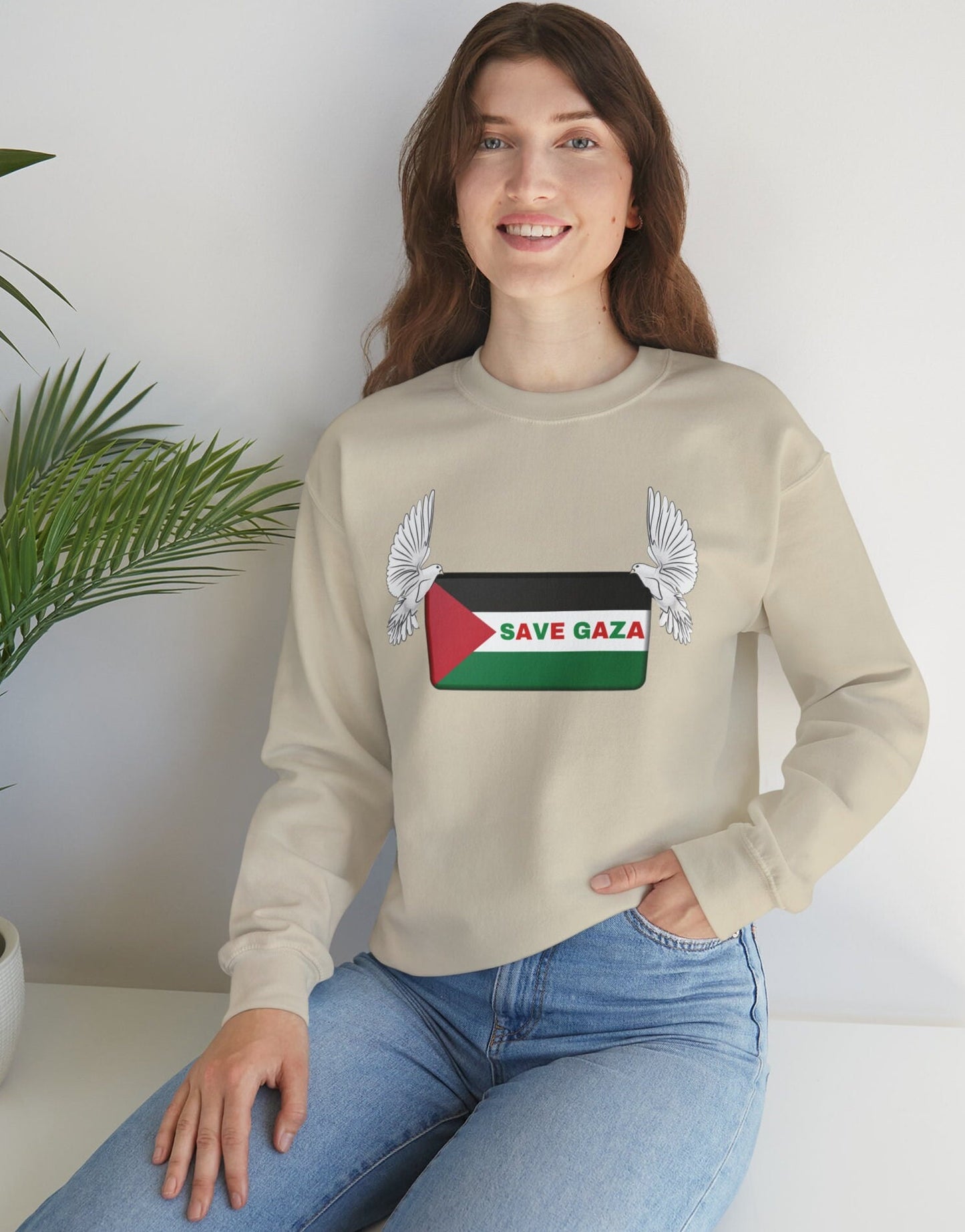 Save Gaza Sweater, Palestine Sweatshirt, Free Palestine Sweater, Palestine Flag Crewneck, Stand with Palestine ™ Crewneck Sweatshirt