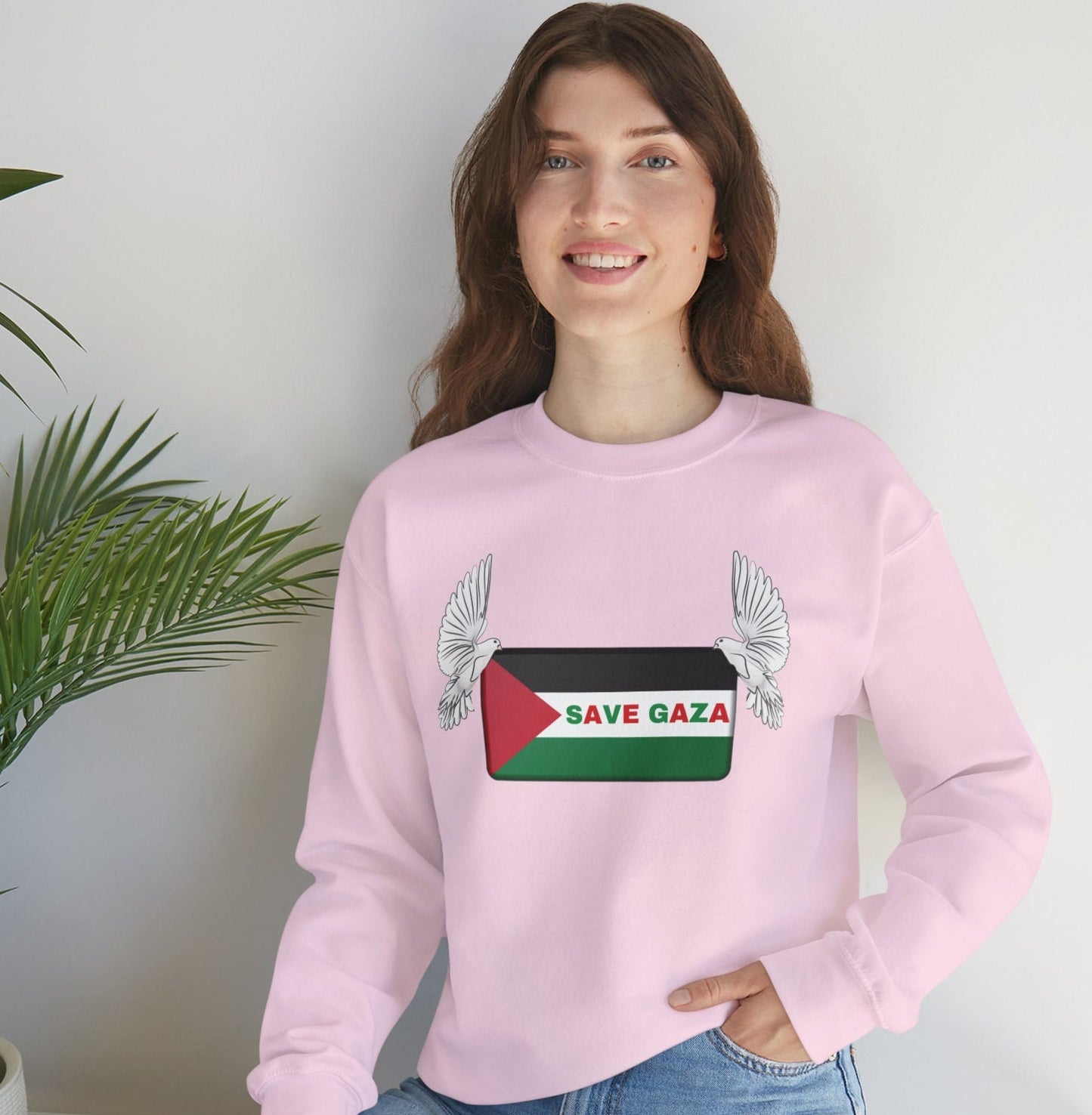 Save Gaza Sweater, Palestine Sweatshirt, Free Palestine Sweater, Palestine Flag Crewneck, Stand with Palestine ™ Crewneck Sweatshirt