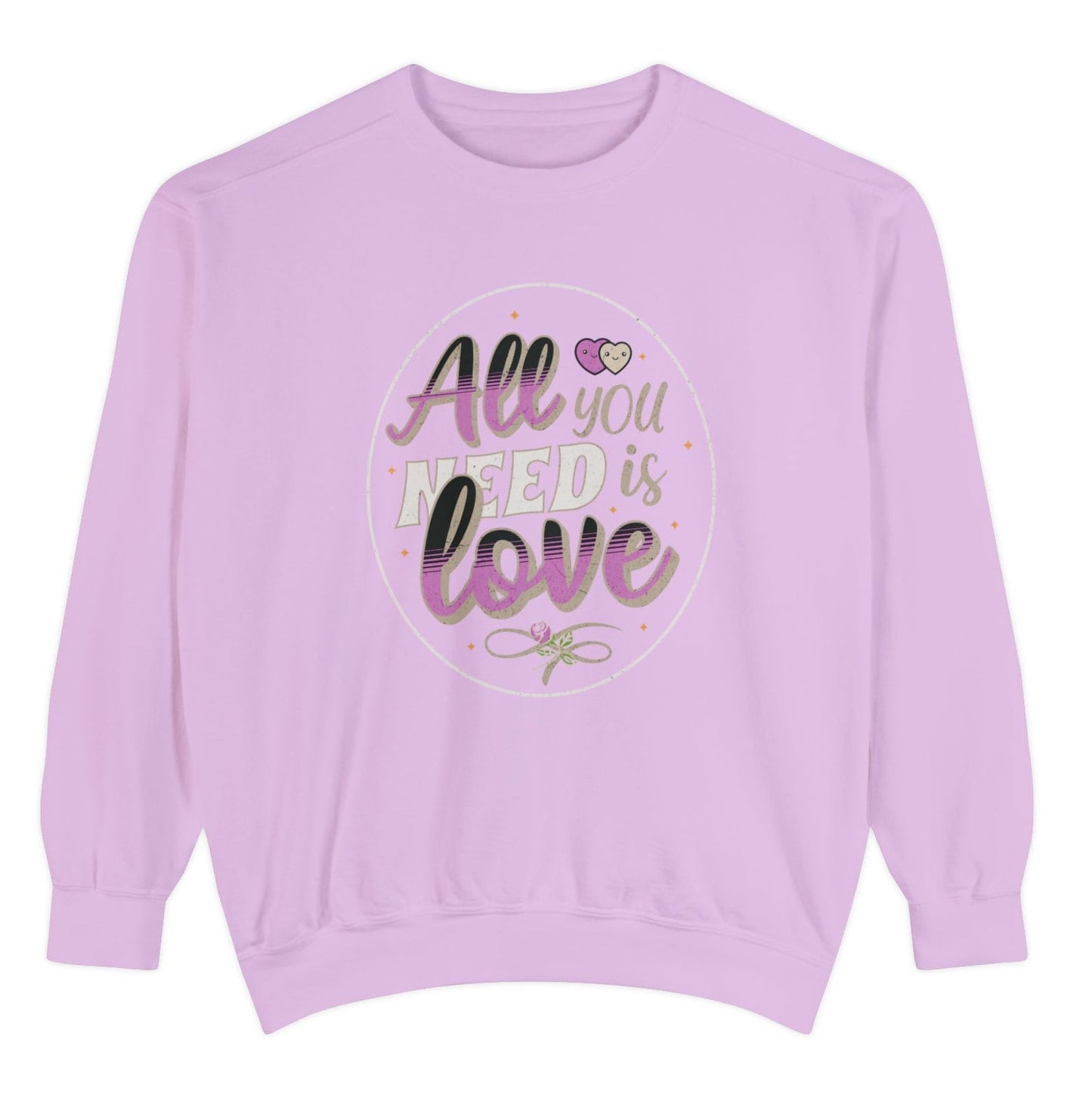 Comfort Colors All You Need is Love Valentine Comfort Colors Sweatshirt, Quote Valentine Sweater