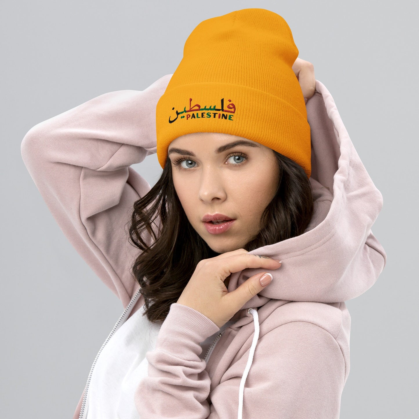 Embroidered Palestine Cuffed Beanie