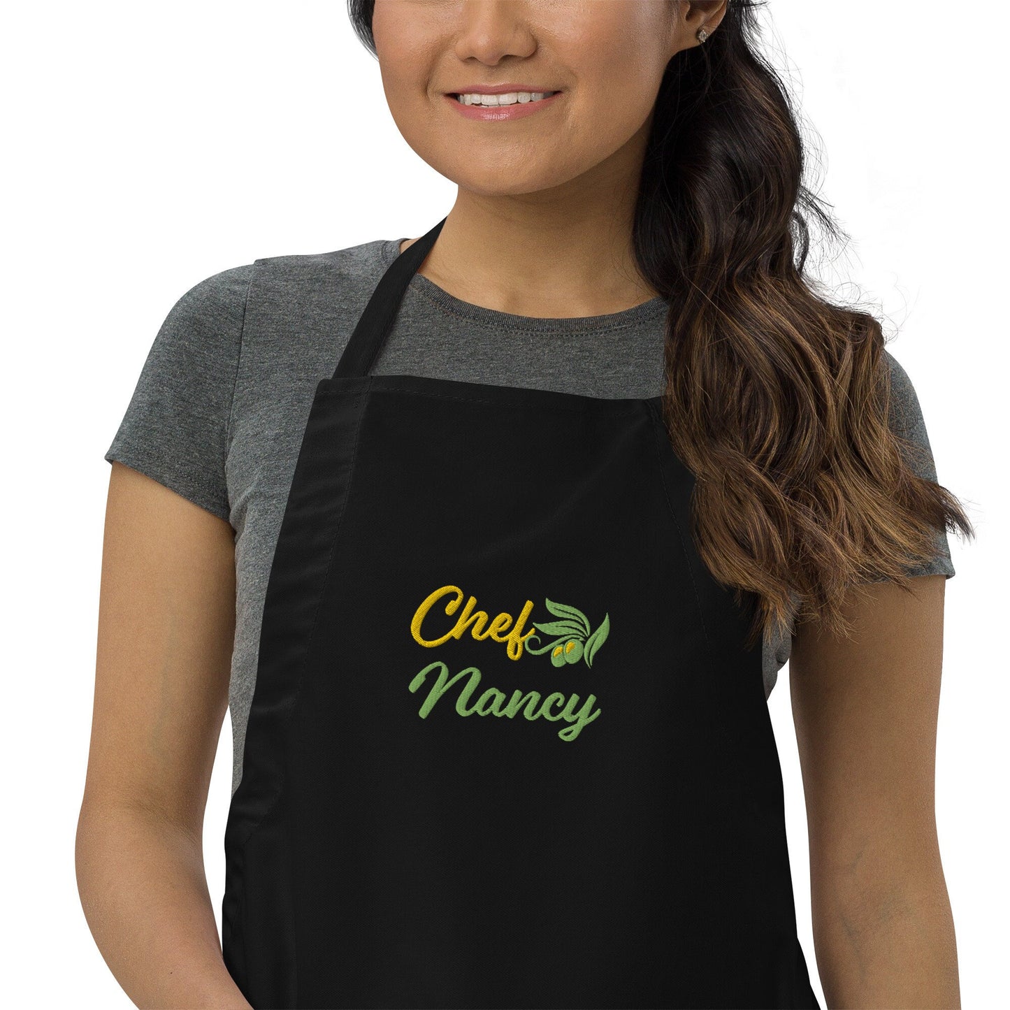 Custom Embroidered Personalized Olive Leaf Apron