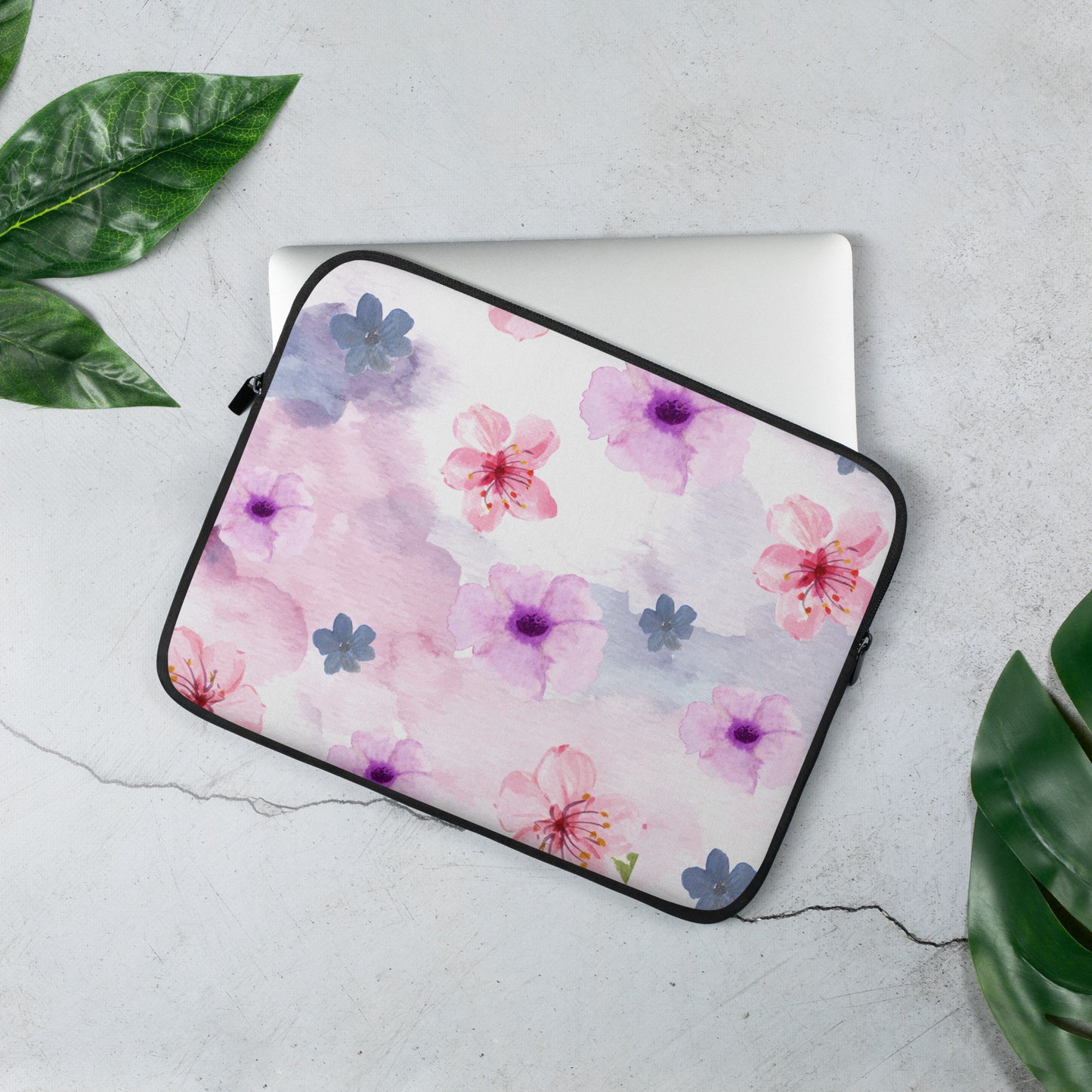 Watercolor pink flowers Laptop Sleeve