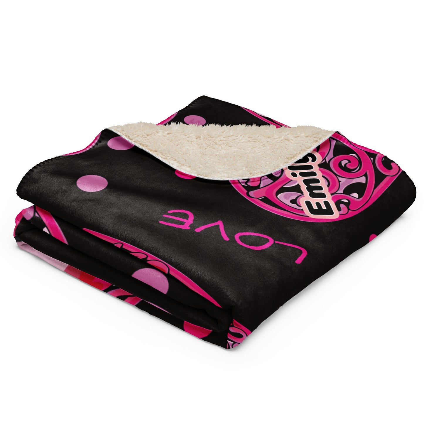 Personalized Name and Picture Valentine Sherpa blanket