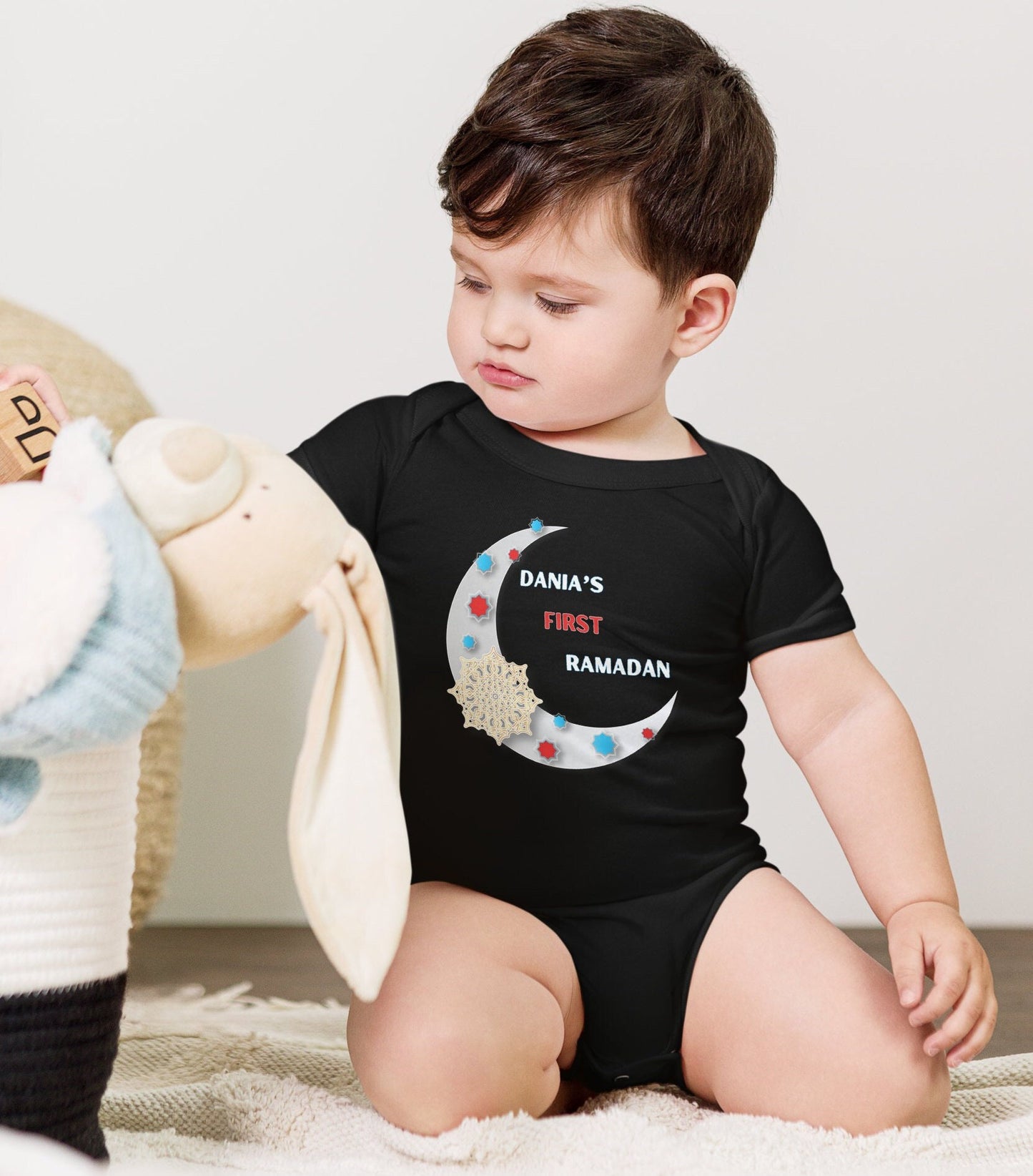 Personalized My First Ramadan Bodysuit, Muslim Newborn Ramadan Gift