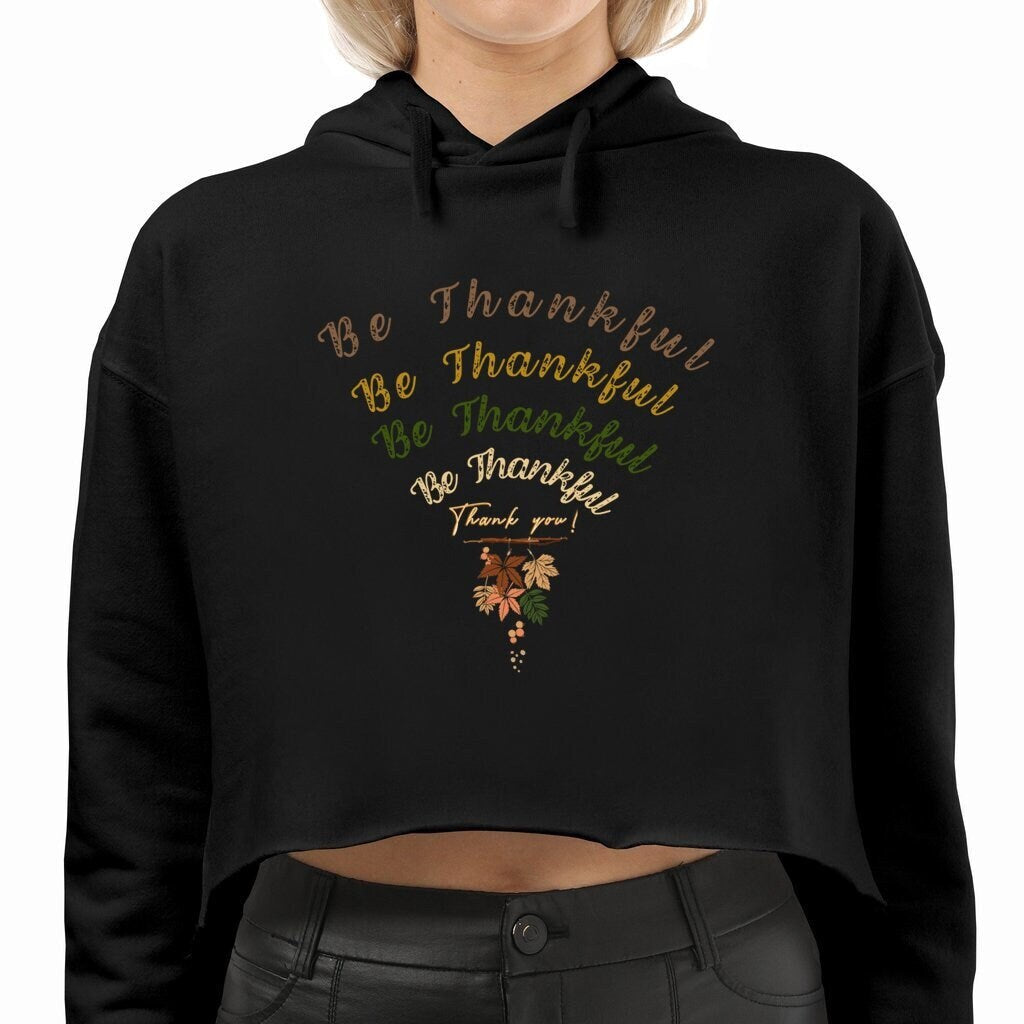 Women's Crop Thanksgiving Hoodie, Women Fall Top