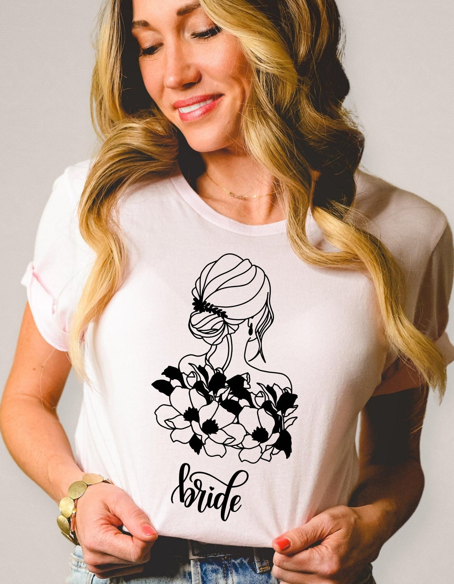 Bride Jersey Tee, Bridal Party Shirt, Bachelorette Party