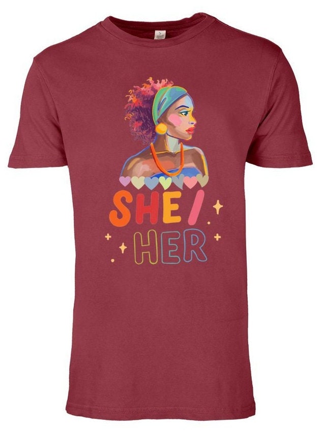 lane Seven Black Womwn Power Shier, Unisex Vintage Sher/her Crewneck Tee, Mom Gift, Women Colorful Face Shirt