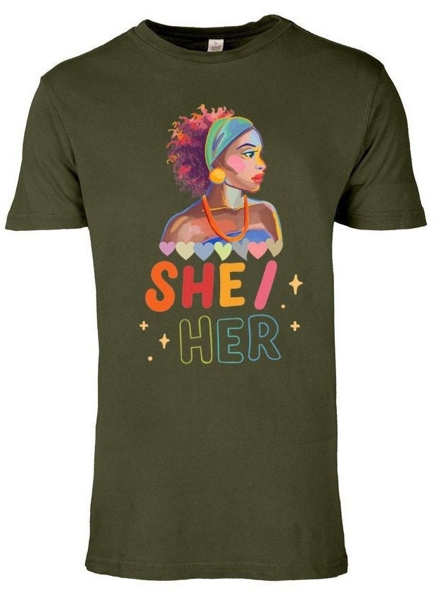 lane Seven Black Womwn Power Shier, Unisex Vintage Sher/her Crewneck Tee, Mom Gift, Women Colorful Face Shirt